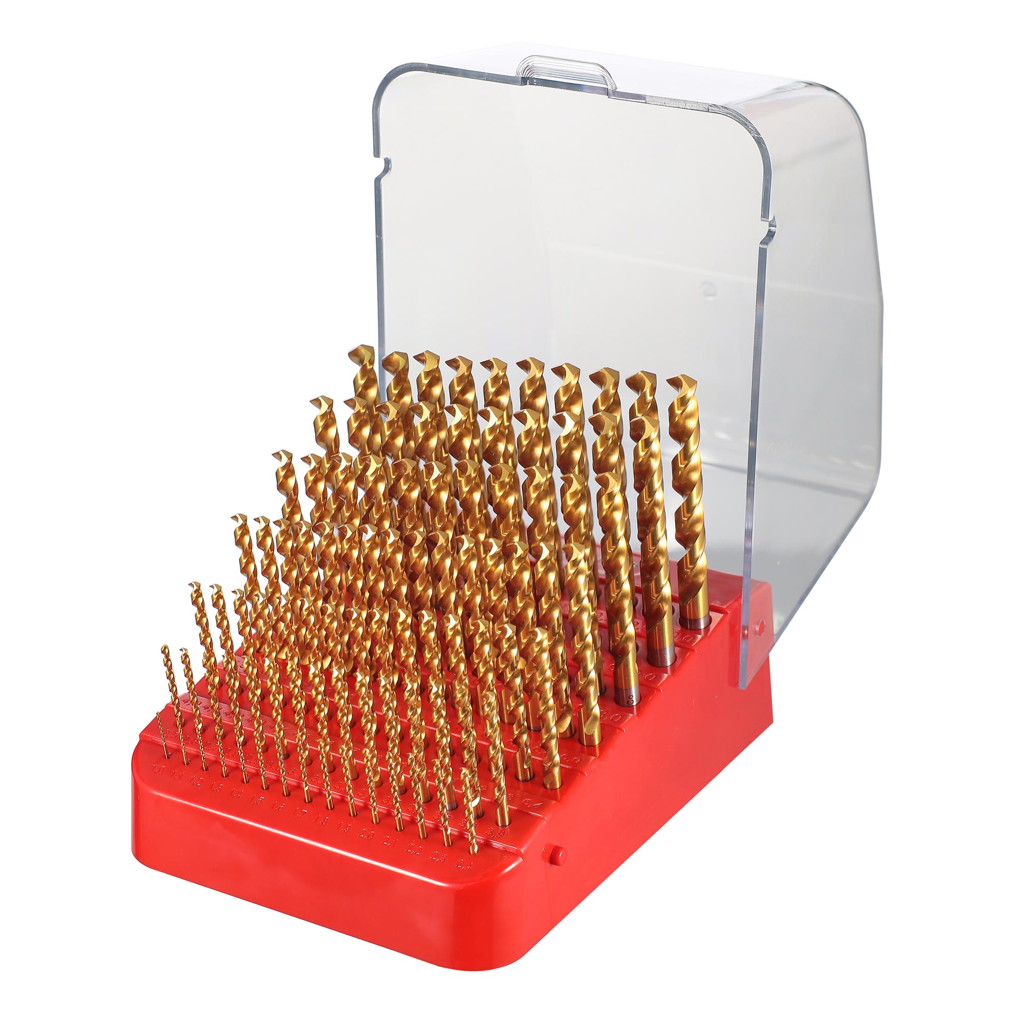 Набор сверл по металлу H-Tools PRO 1-10мм 91шт HSSE-Co5 TiN 135° DIN338 215223TPRO