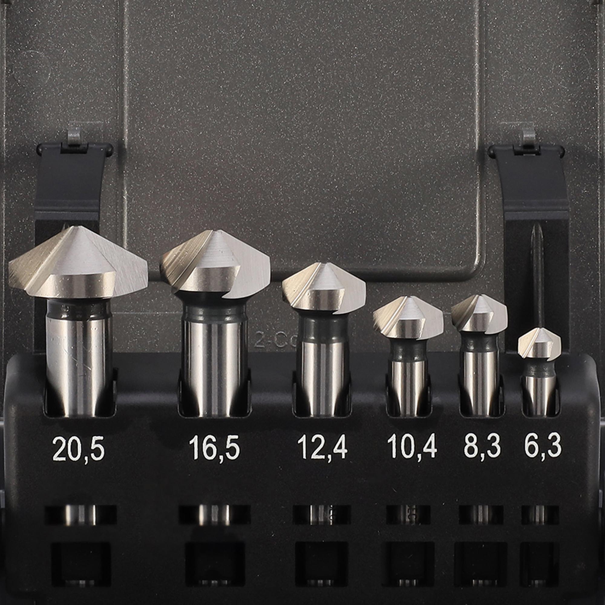 Набор зенковок H-Tools 120° 6,3-20,5мм HSSE-Co5 3z 6шт 890806EHT