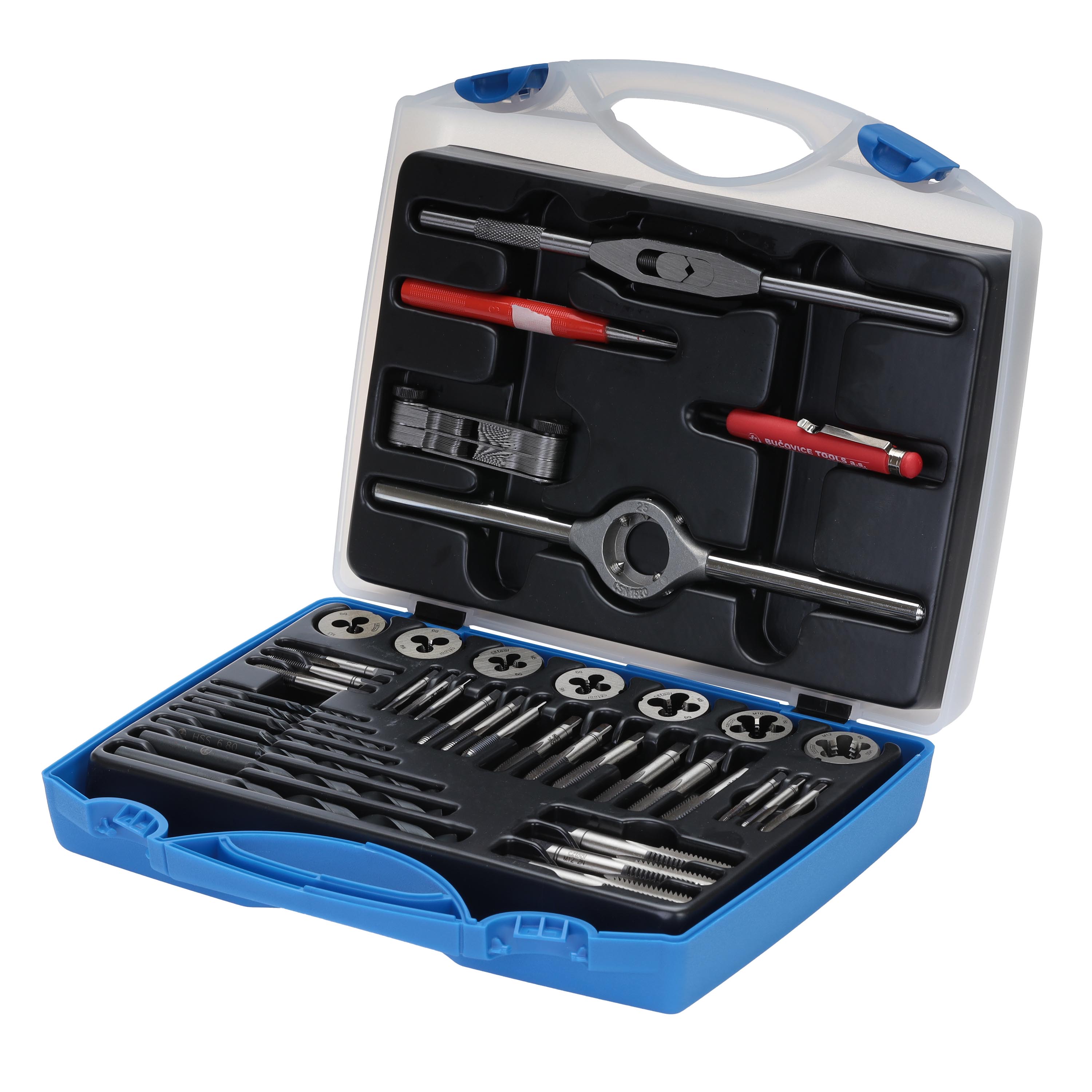 Набор метчиков и плашек Bucovice Tools M3-M12 115CrV3 40пр 330120