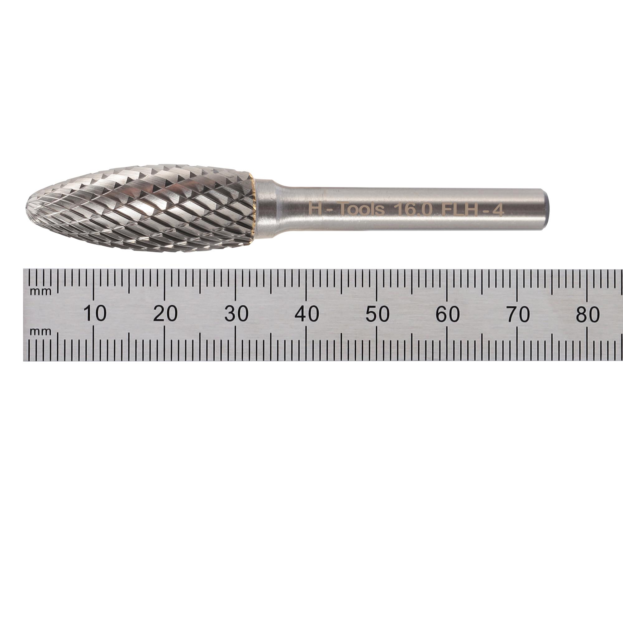 Бор-фреза твердосплавная H-Tools H(FLH) 16,0x35x75x6мм HM 116221HT