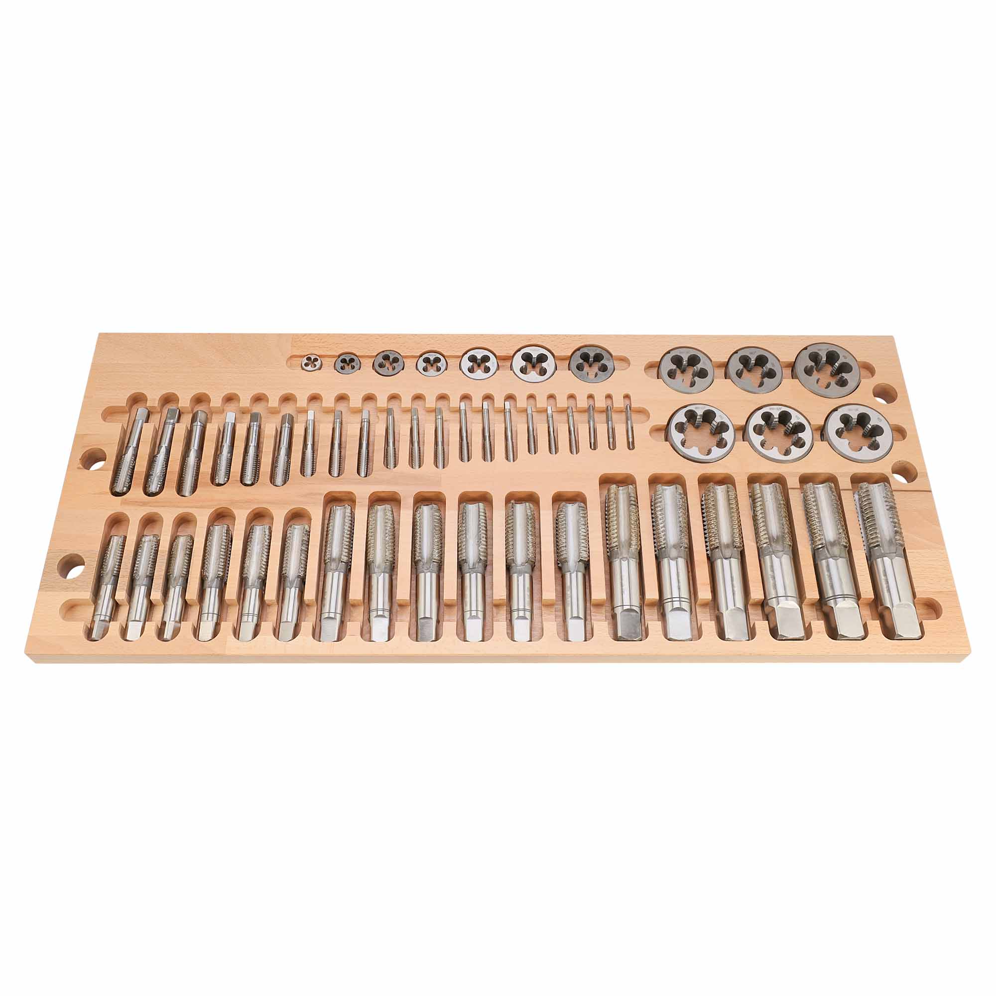 Набор метчиков и плашек Volkel BSW 1/4"-1,1/2" HSS-G 62пр 48035