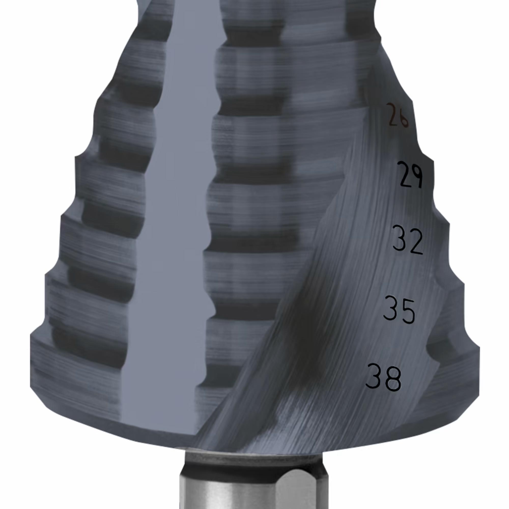 Сверло ступенчатое UltimateCUT FlowStep Ruko 6-38мм HSS-G RUnaTEC 12ступ. L=101мм d=10мм 101653P
