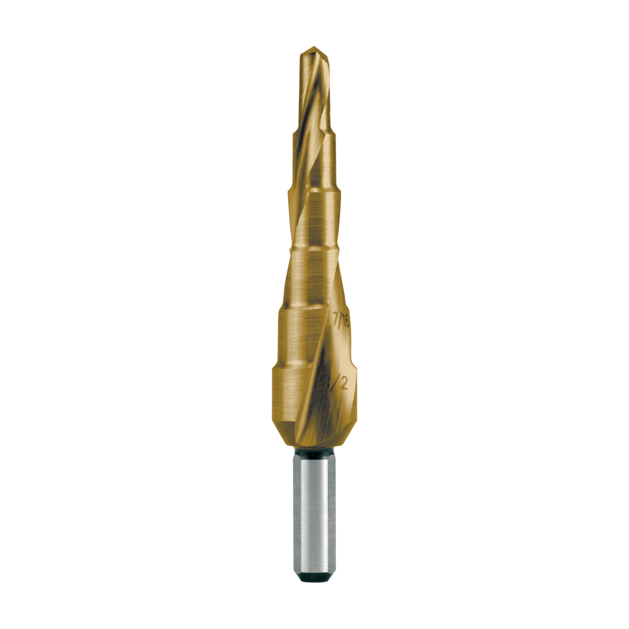 Сверло ступенчатое дюймовое Ruko 3/16-1/2" HSS-G TiN 6ступ. d=1/4" 101701T