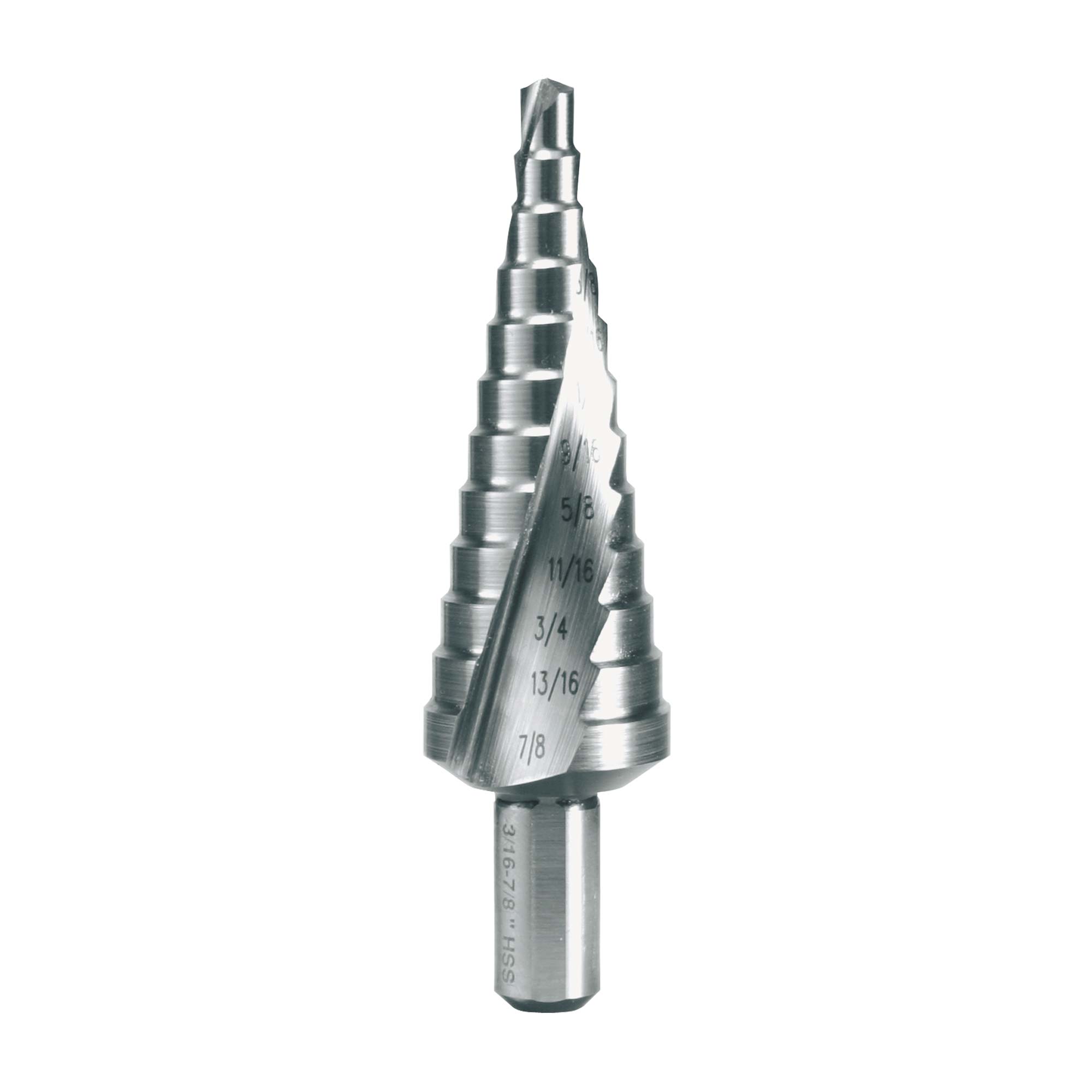 Сверло ступенчатое дюймовое Ruko 3/16-7/8" HSSE-Co5 VA 12ступ. d=3/8" 101704E