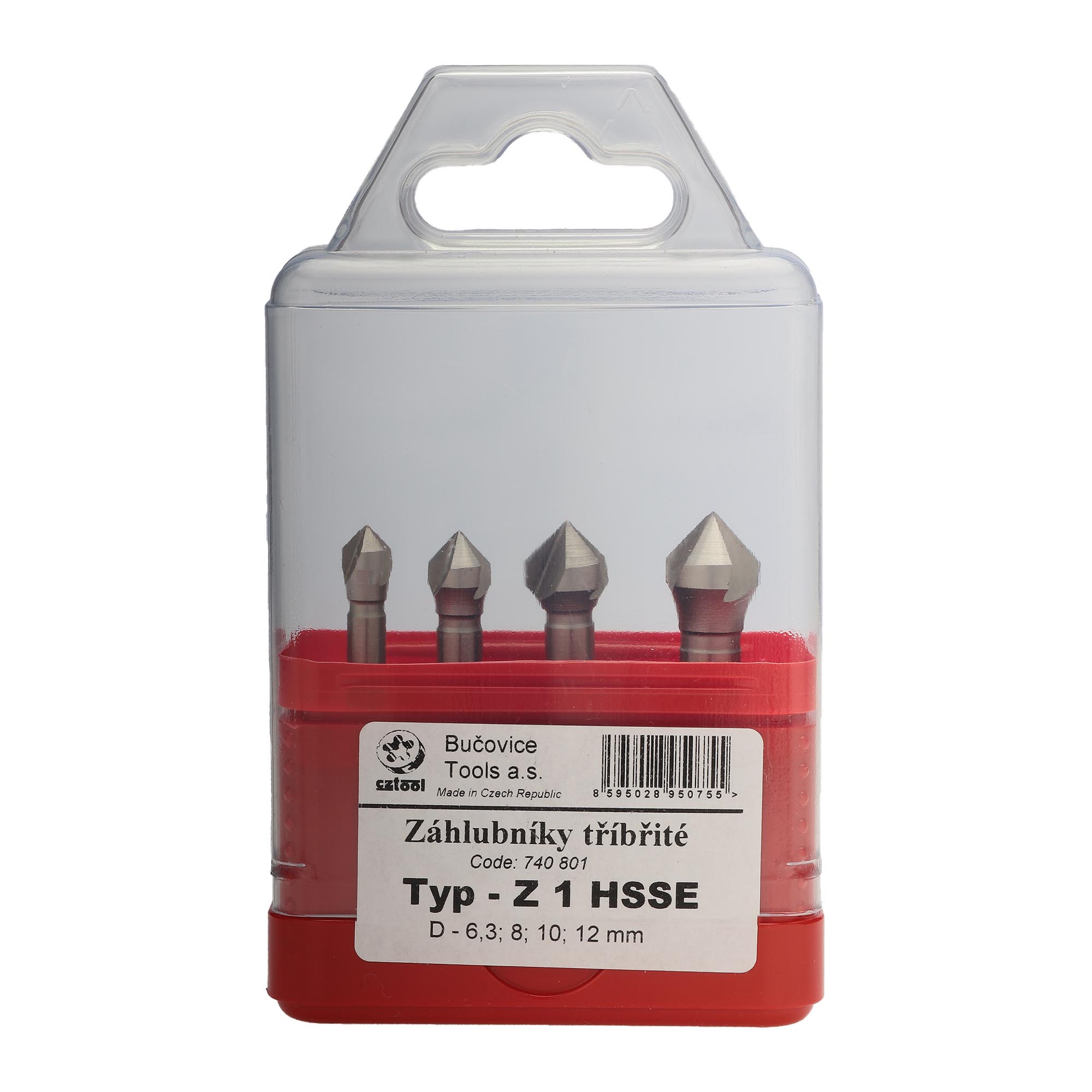 Набор зенковок Bucovice 90° 6,3-12мм HSSE-Co5 3z 4шт 740801