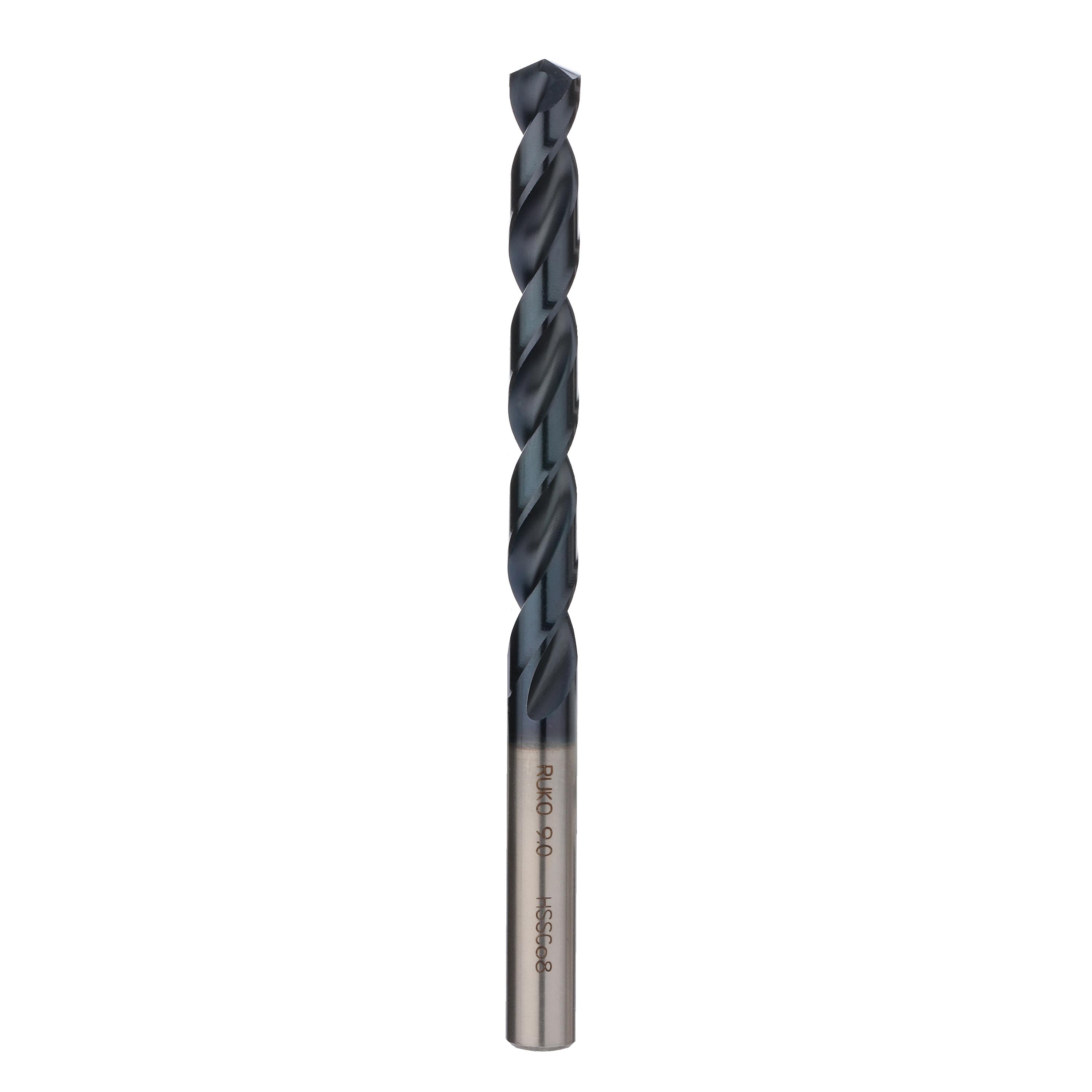 Сверло по металлу Ruko 9x125/81мм DIN338 HSSE-Co8 TiALN h8 5xD 130° 281090EF