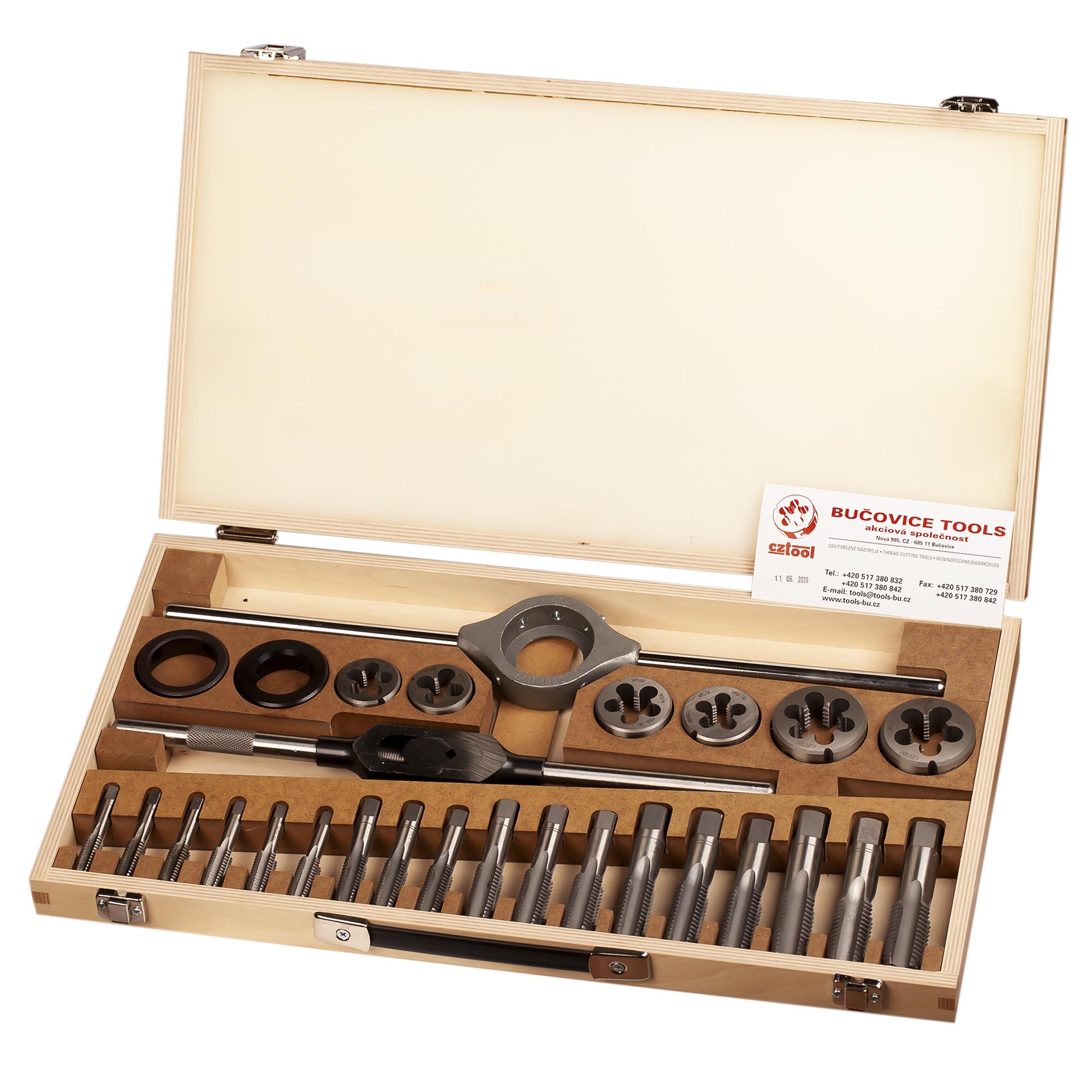 Набор метчиков и плашек Bucovice Tools BSW 1/2"-1,0" HSS 28пр 341100