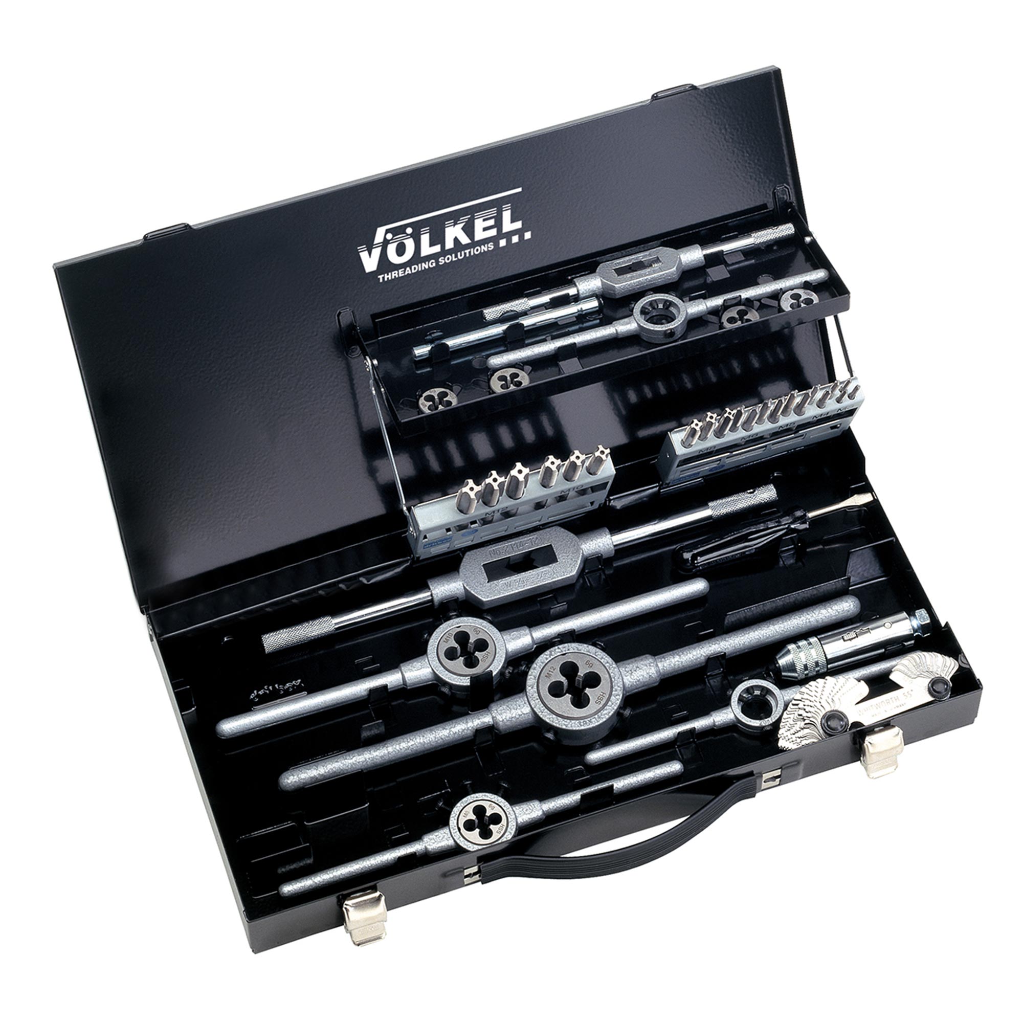 Набор метчиков и плашек Volkel M3-M12 HSS-G 37пр 49107