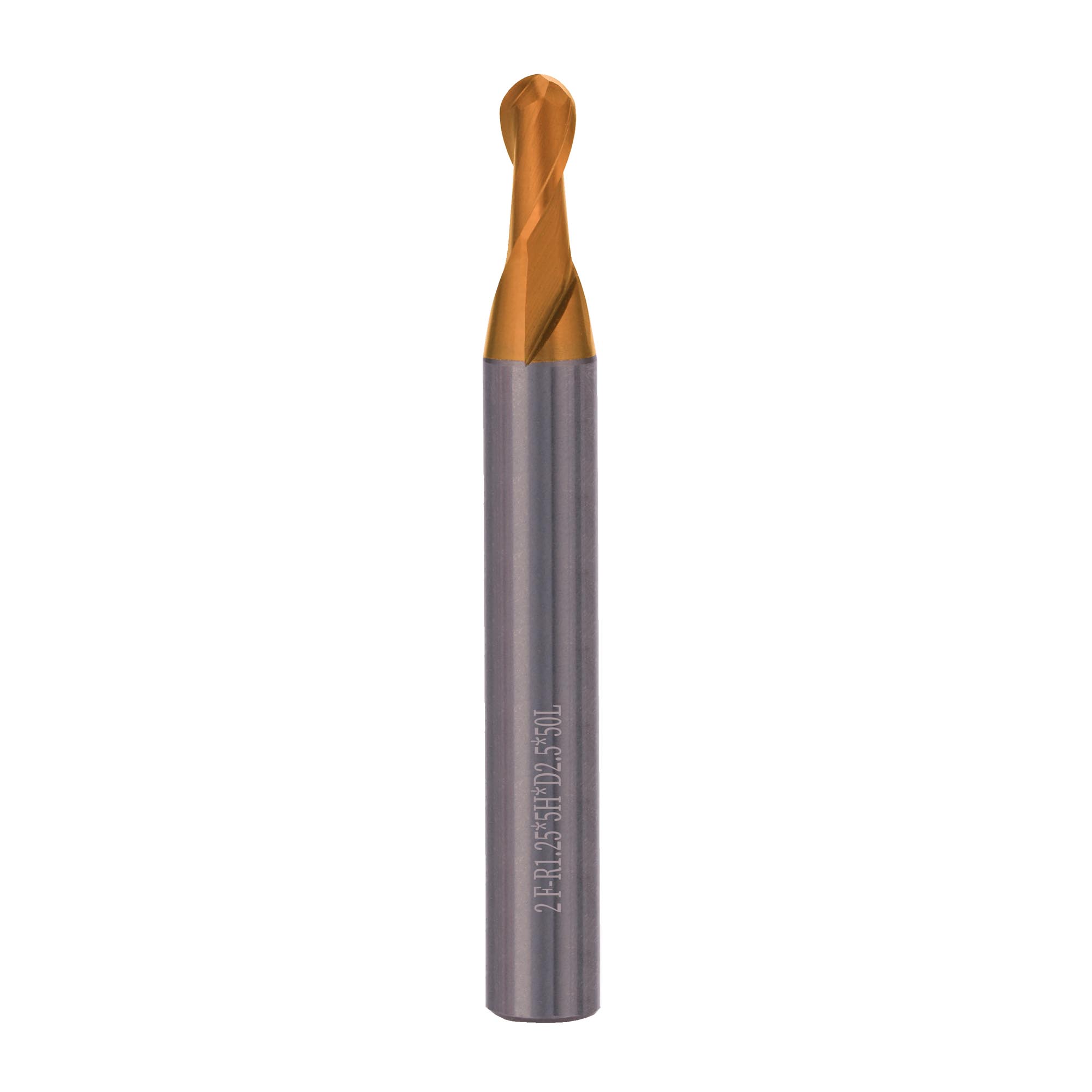 Фреза твердосплавная радиусная H-Tools 2,5x50/5мм d04 2z 60HRC P30 TiSiCrN 6817-025
