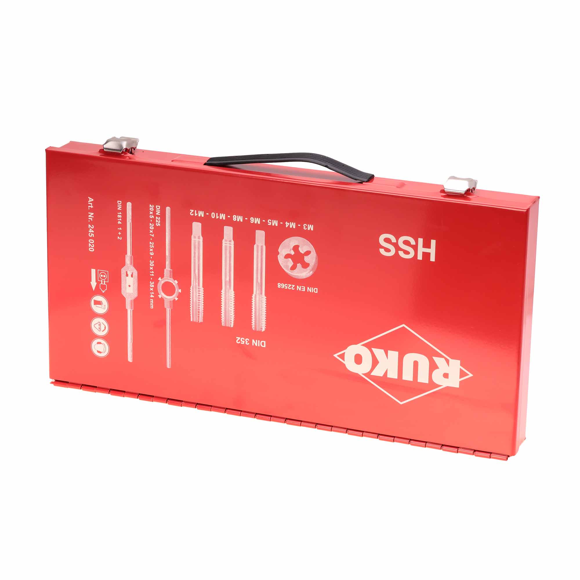 Набор метчиков и плашек Ruko M3-M12 HSS-G 37пр 245020