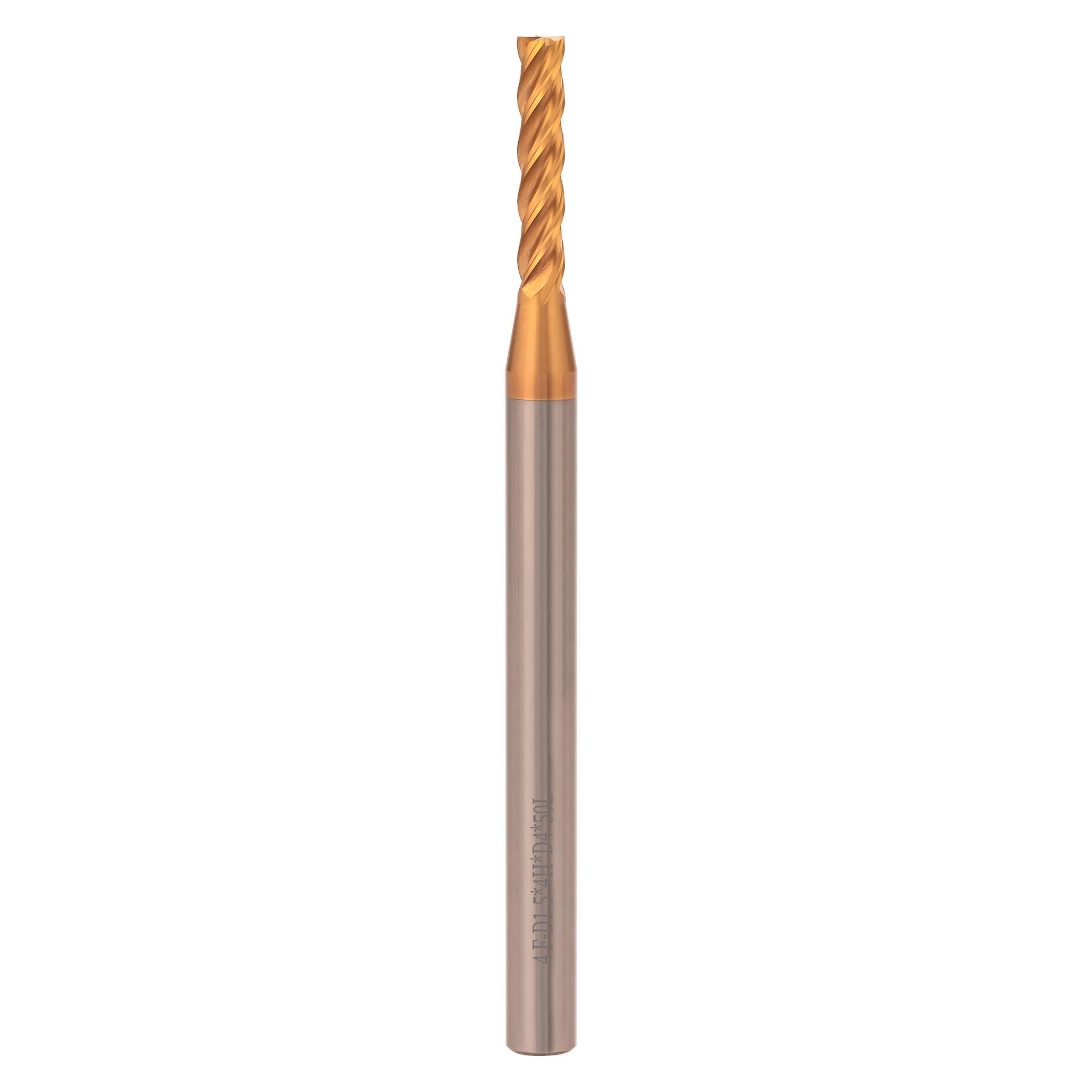 Фреза твердосплавная по металлу H-Tools 1,5x50/4мм d04 4z 60HRC P30 TiSiCrN 6804-015