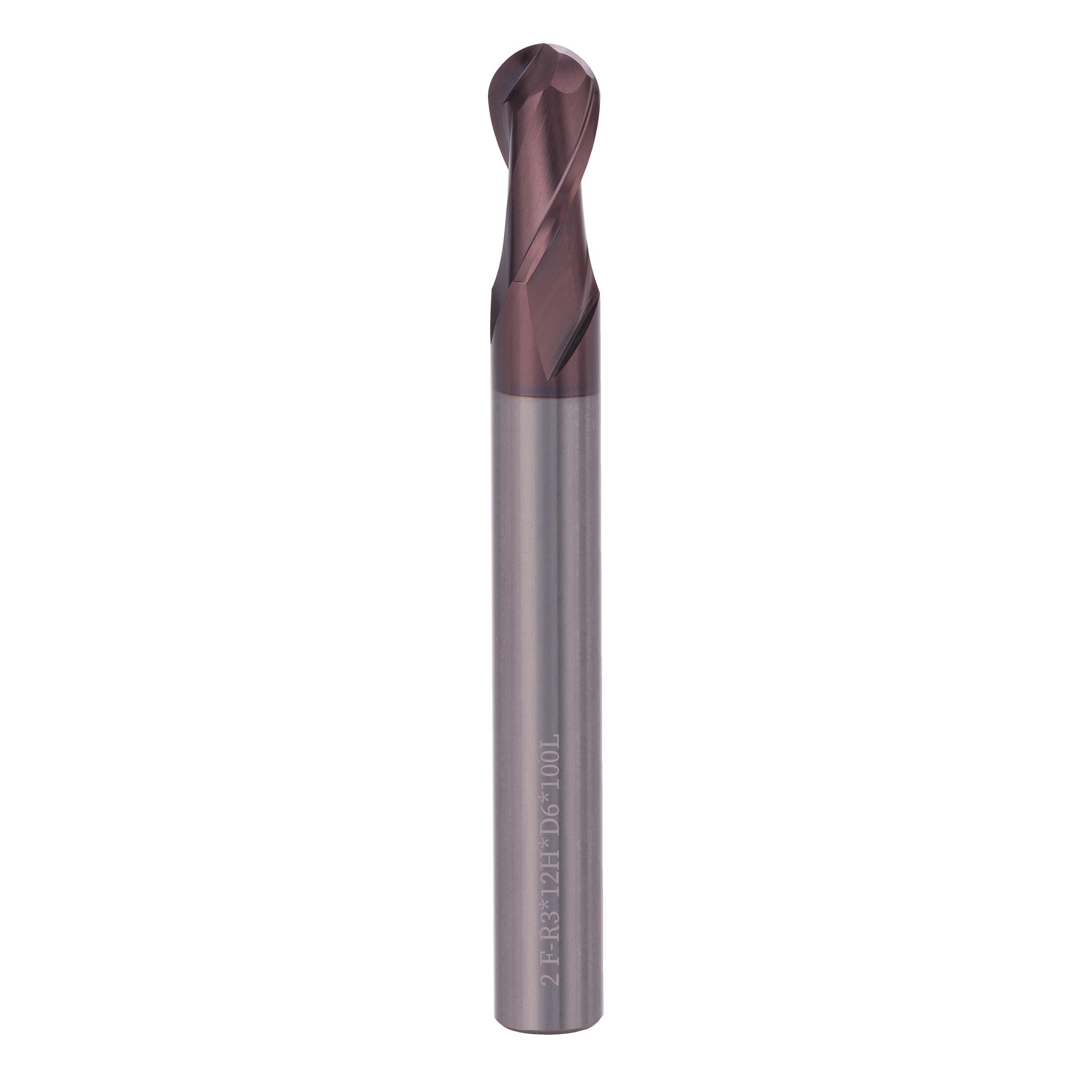 Фреза твердосплавная радиусная H-Tools 6,0x100/12мм d06 2z 55HRC P20 TiALN 19973-060