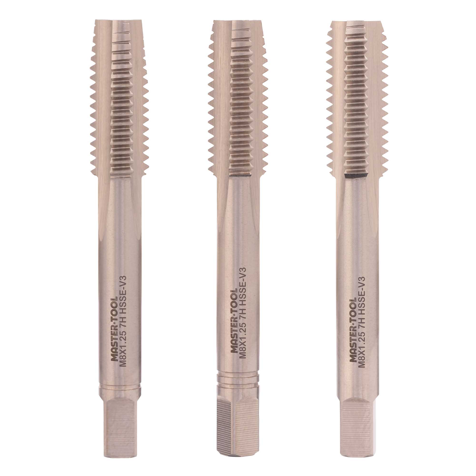 Набор метчиков 3шт Master-tool М8х1,25 HSSEV3 DIN352 7h 316210HT