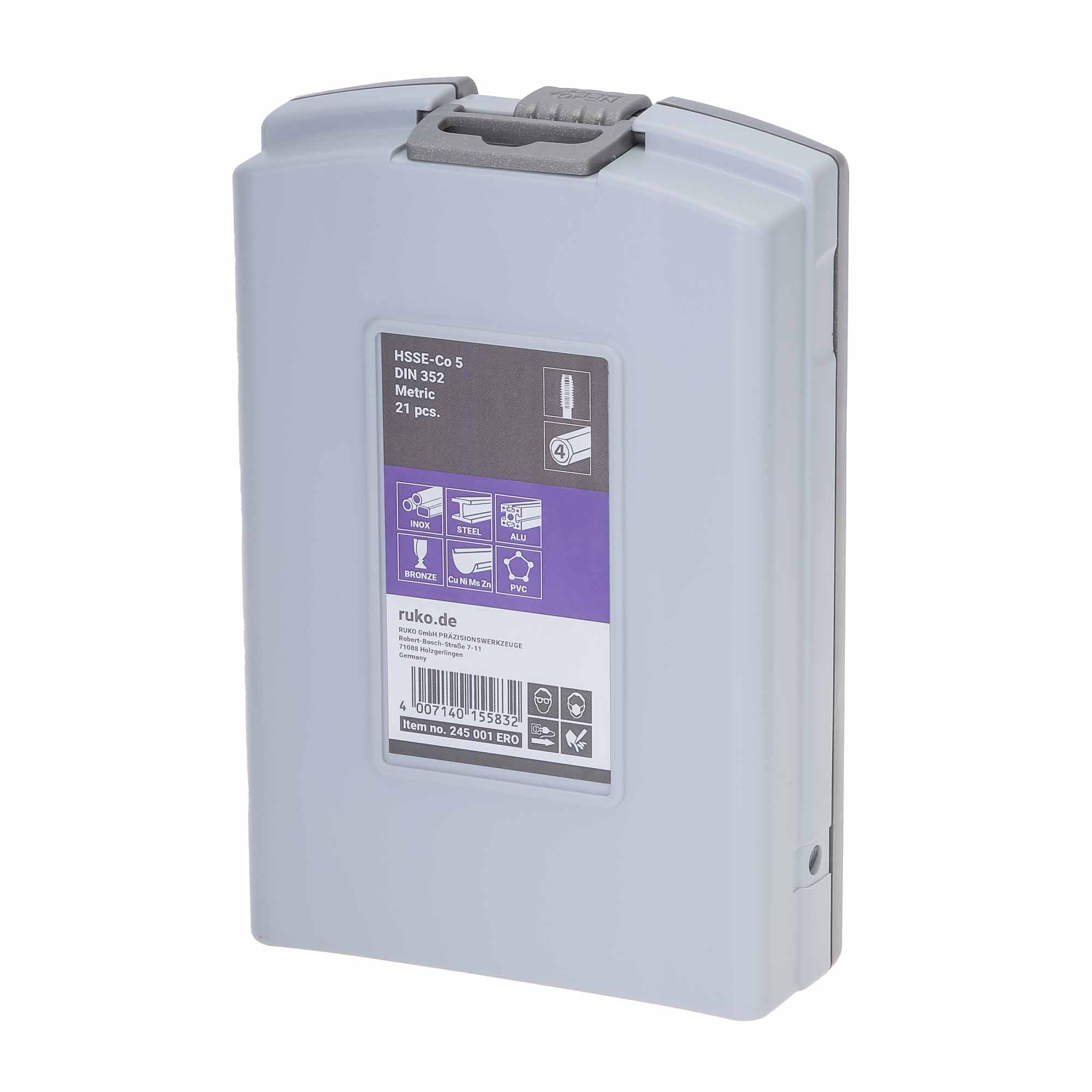 Набор комплектных метчиков Ruko M3-M12 HSSE DIN352 21пр 245001ERO