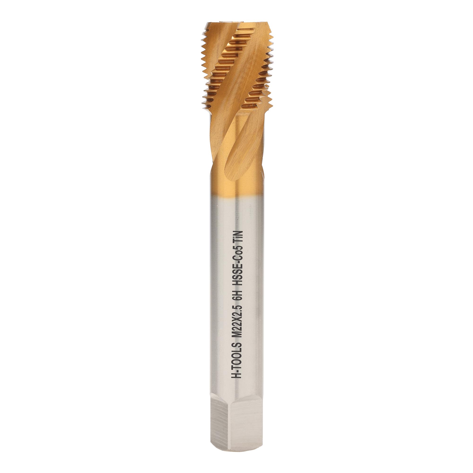 Метчик винтовой машинный H-Tools М22х2,5 DIN376 HSSE-TiN 6h C/2-3P R45 513X01-D2-0220