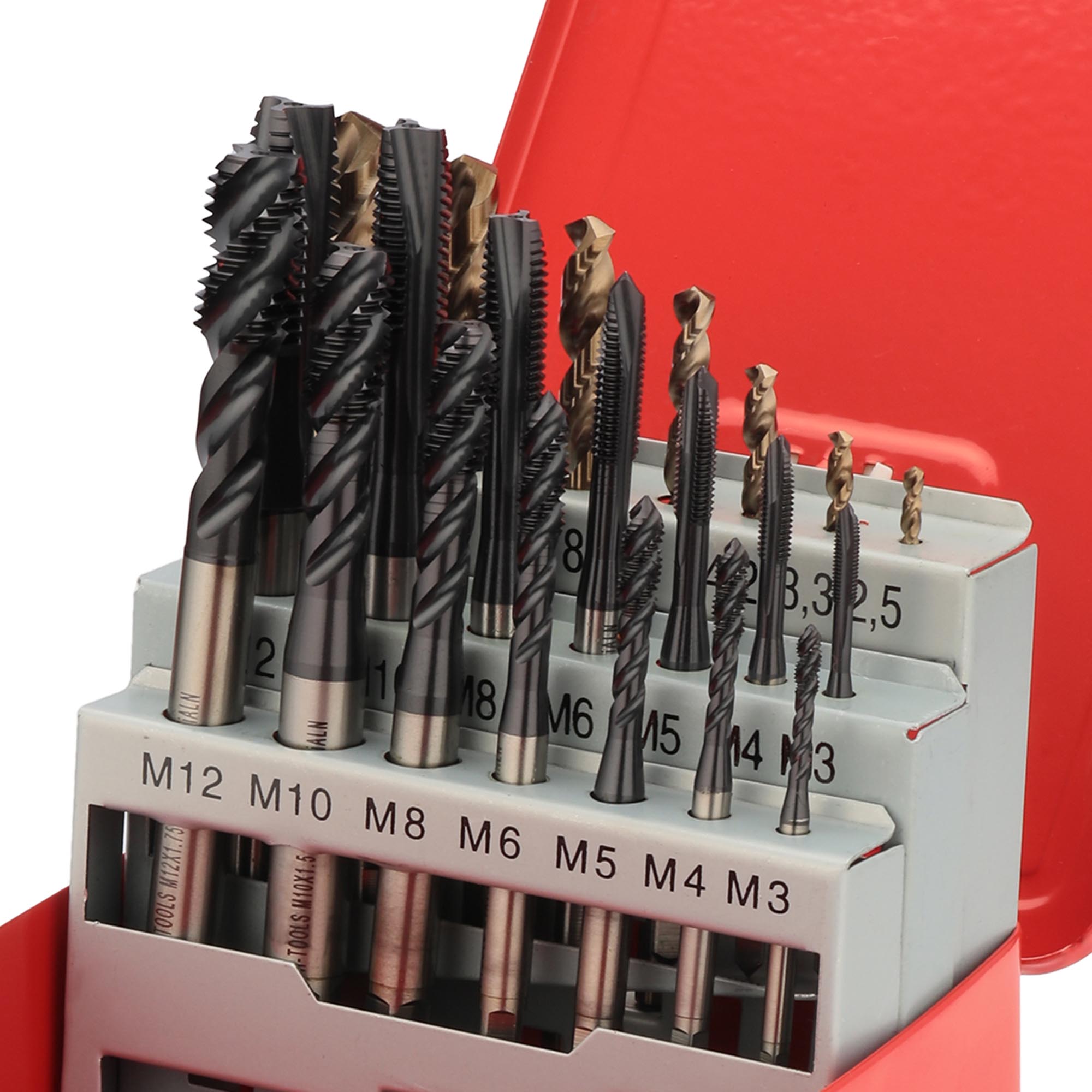 Набор машинных метчиков H-Tools M3-M12 HSSE-TiALN DIN371/376 21пр 245054FHT