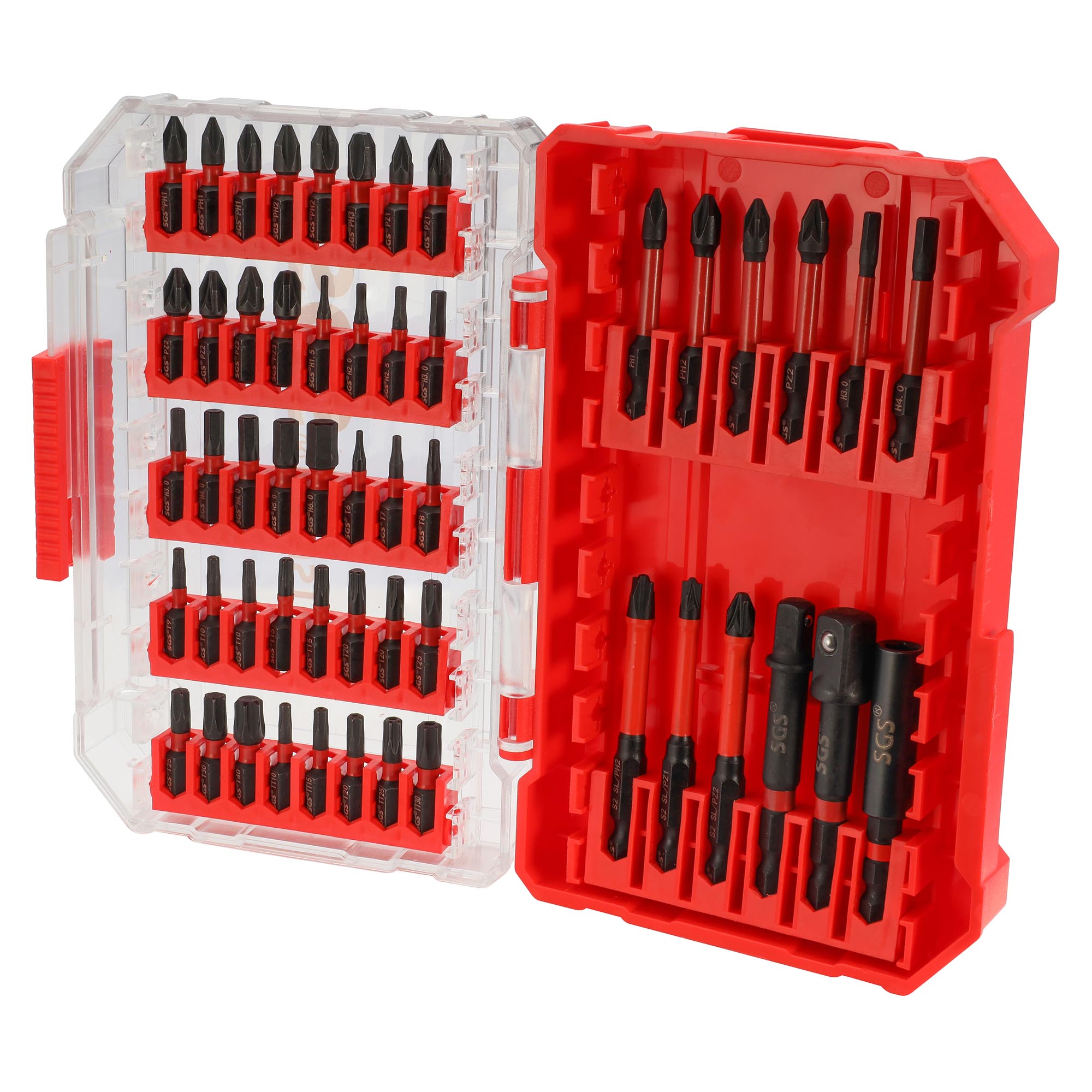 Набор ударных бит SGS PH/PZ/TORX/HEX/PLUS-MINUS S2 52шт SGS63-52C