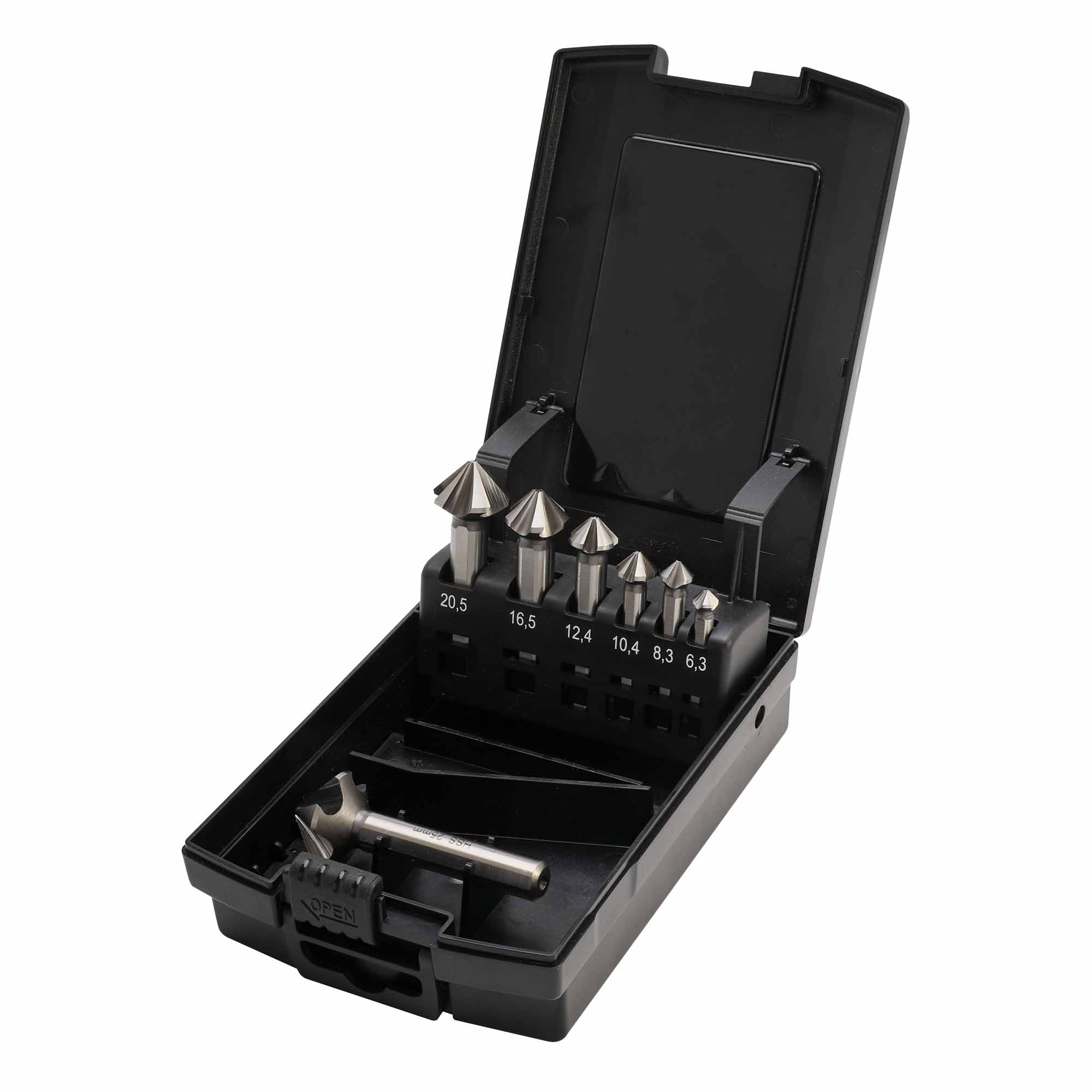 Набор зенковок по металлу MASTER-TOOL 90° 6,3-25мм HSS-G 5z 7шт 102892MT