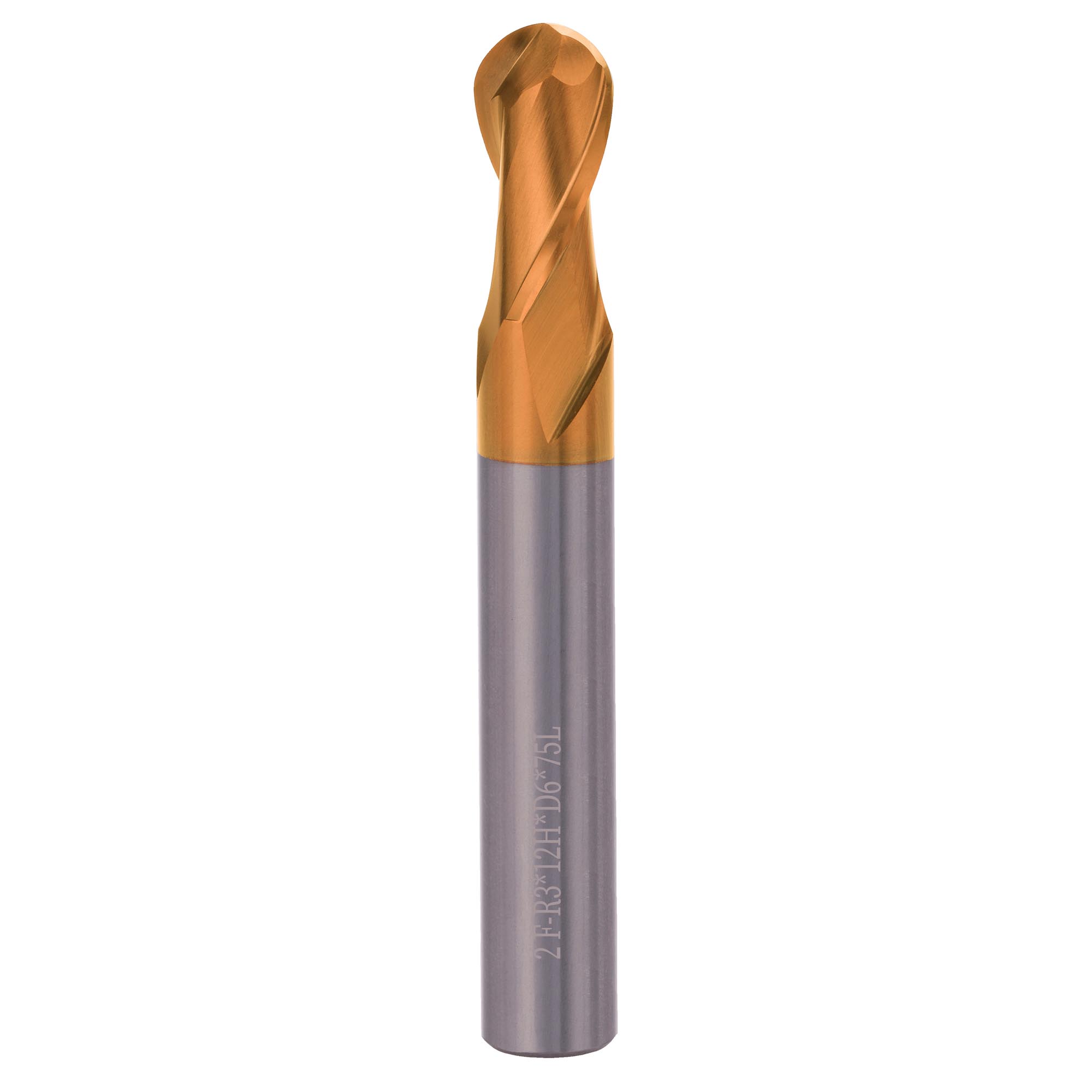 Фреза твердосплавная радиусная H-Tools 6,0x75/12мм d06 2z 60HRC P30 TiSiCrN 6819-060
