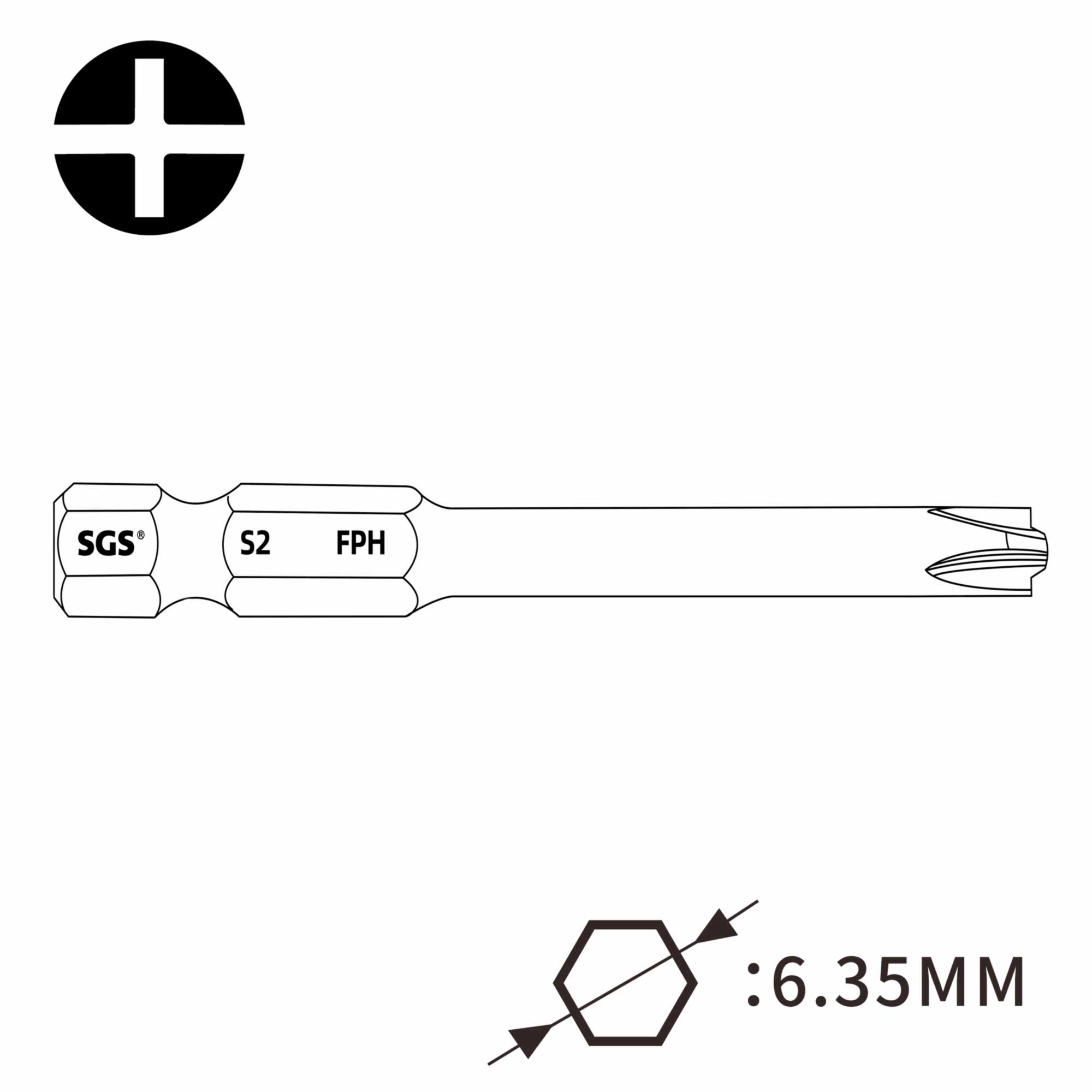 Бита для автоматов SGS Plus/Minus SL/PH2х50мм 7049PHM 10шт 32492-10