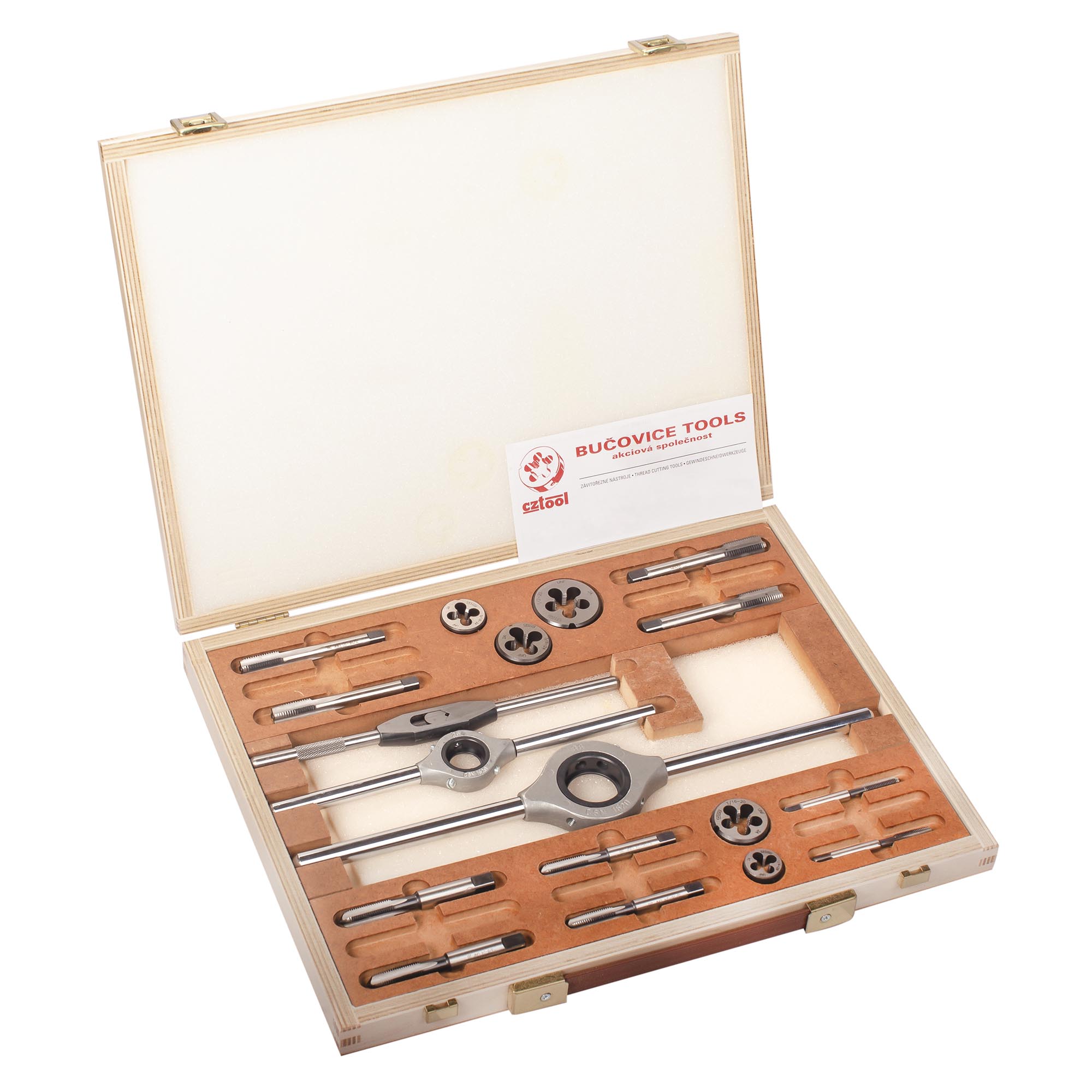 Набор метчиков и плашек Bucovice Tools UNF 1/4"-1/2" 115CrV3 20пр 316100