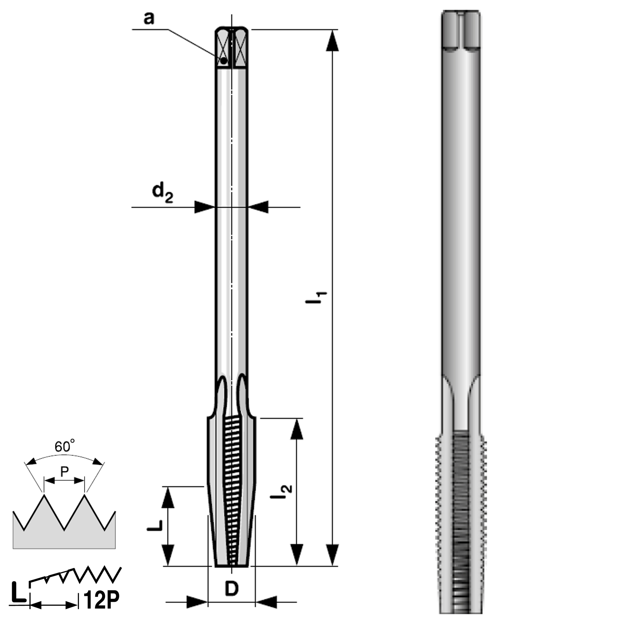 Метчик гаечный Bucovice Tools HSSE CSN223012 2n метрическая резьба М10х1,5 159100