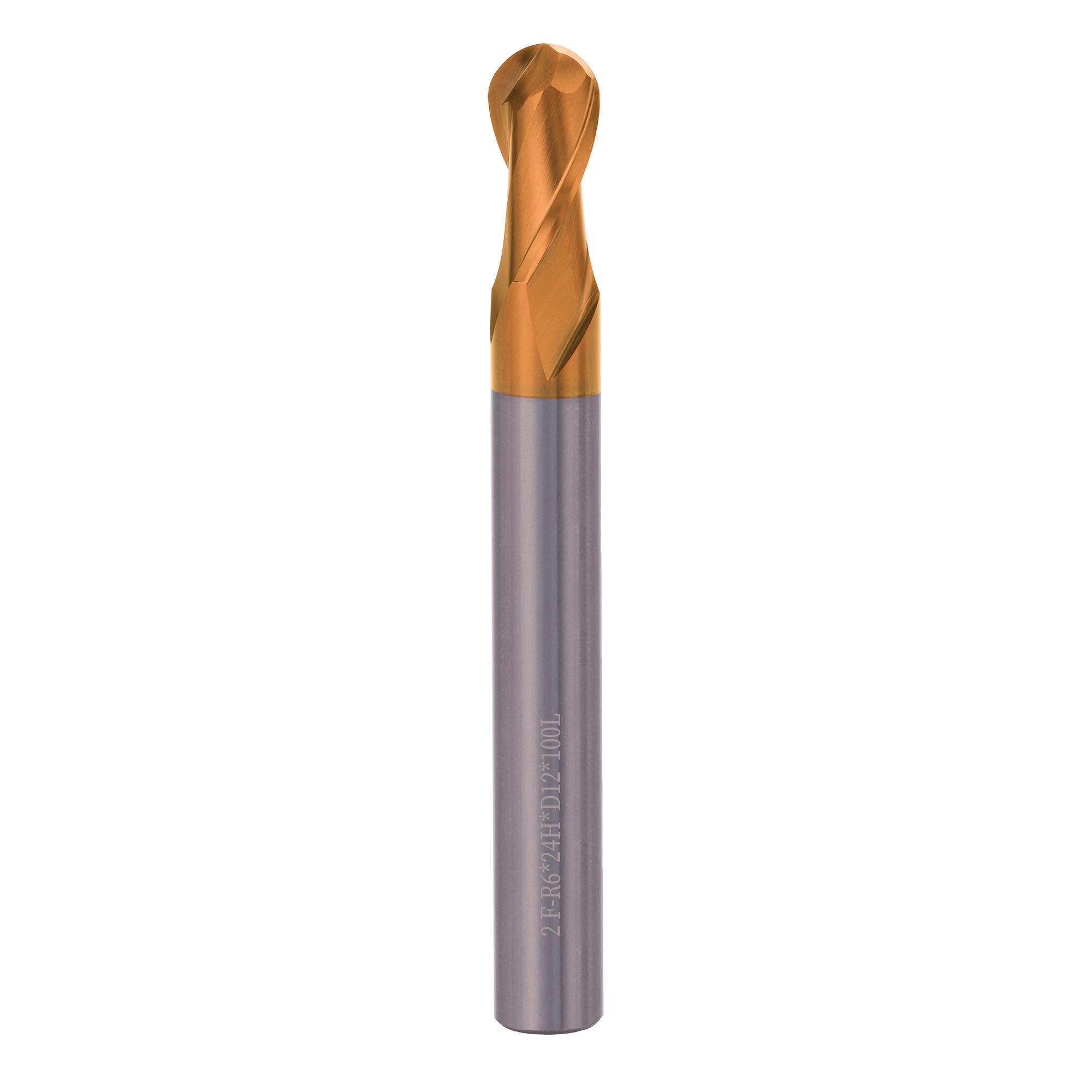 Фреза твердосплавная радиусная H-Tools 12x100/24мм d12 2z 60HRC P30 TiSiCrN 6821-120