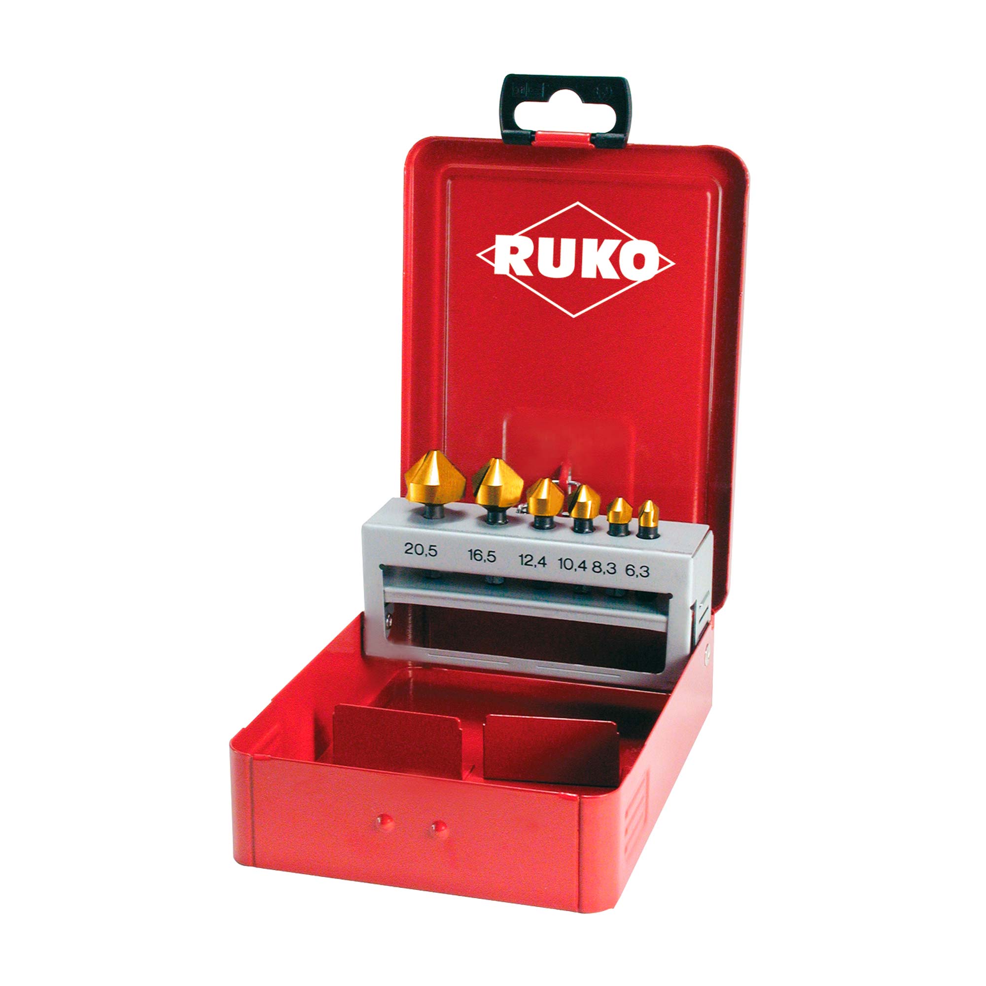 Набор зенковок Ruko 90° 6,3-20,5мм HSS-G TiN 3z 6шт W102319T