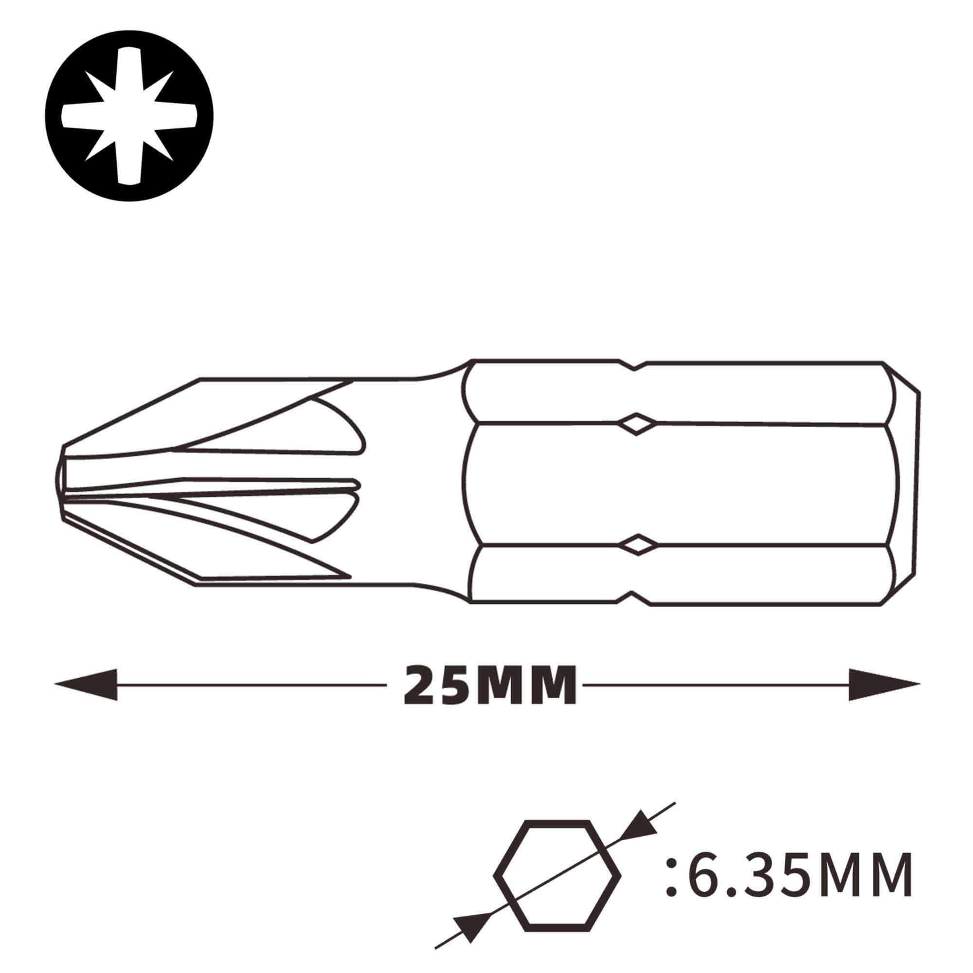 Бита Wiha Standard PZ3х25мм 7012Z 1шт 01690