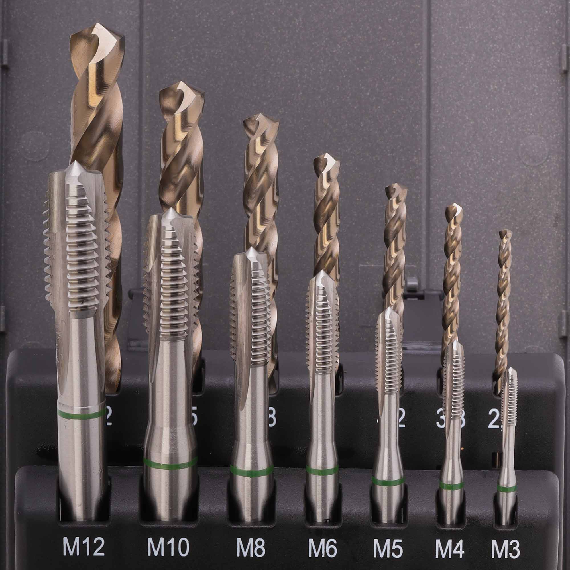 Набор машинных метчиков Ruko M3-M12 HSSE DIN371/376 14пр 245051RO