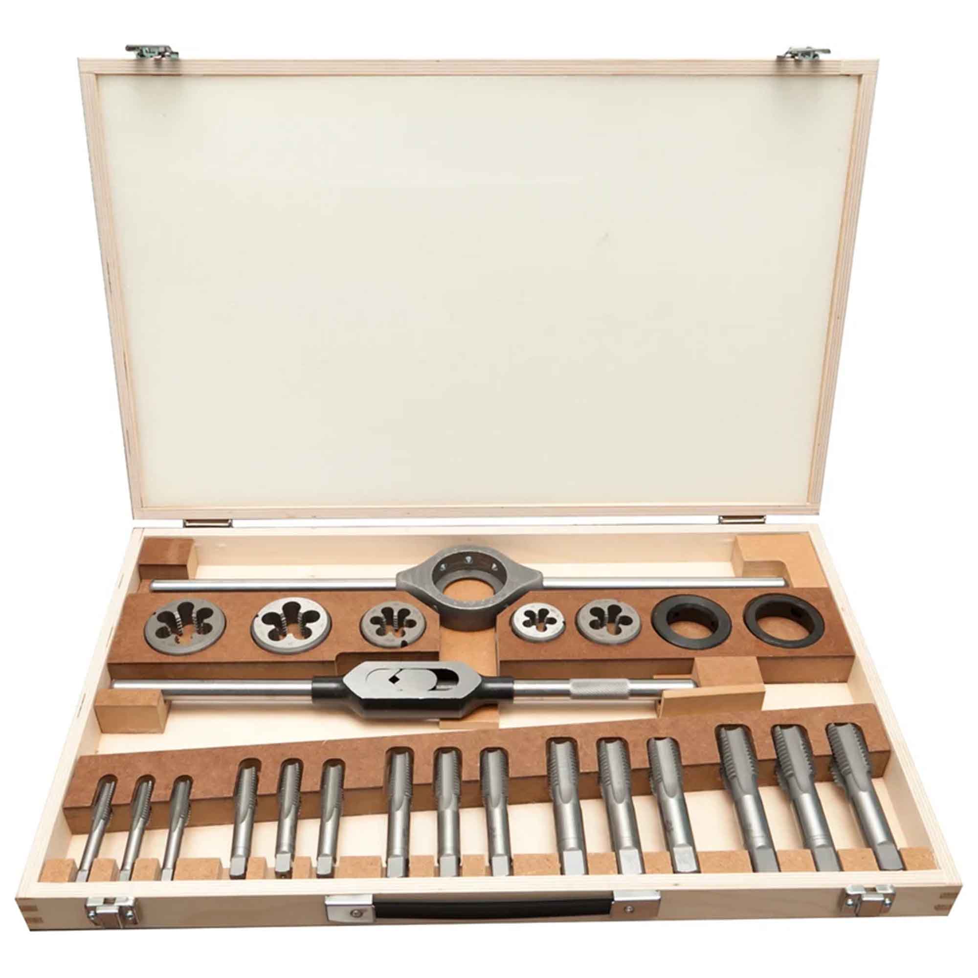 Набор метчиков и плашек Bucovice Tools BSW 1/2"-1,0" HSS 28пр 341100
