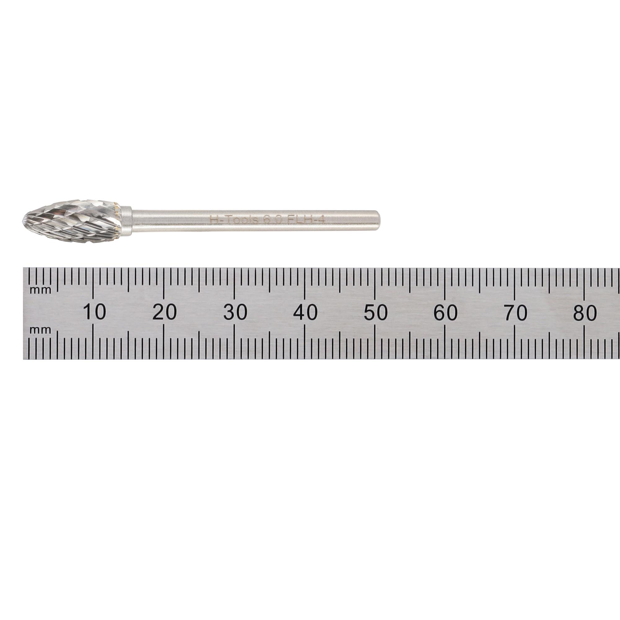 Бор-фреза твердосплавная H-Tools H(FLH) 6,0x14x38x3мм HM 116246HT