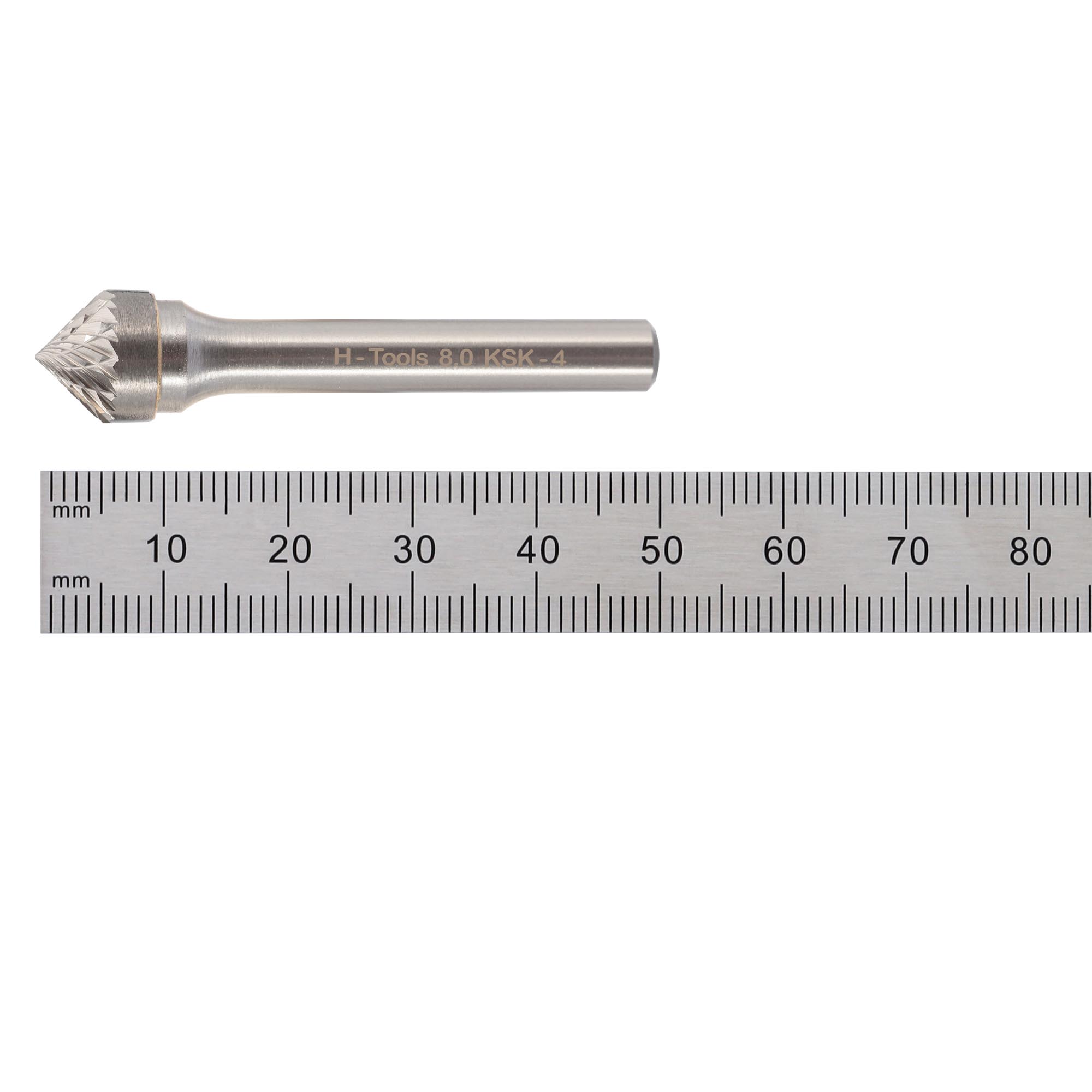 Бор-фреза твердосплавная H-Tools K(KSK) 90° 8,0x4x50x6мм HM 116254HT