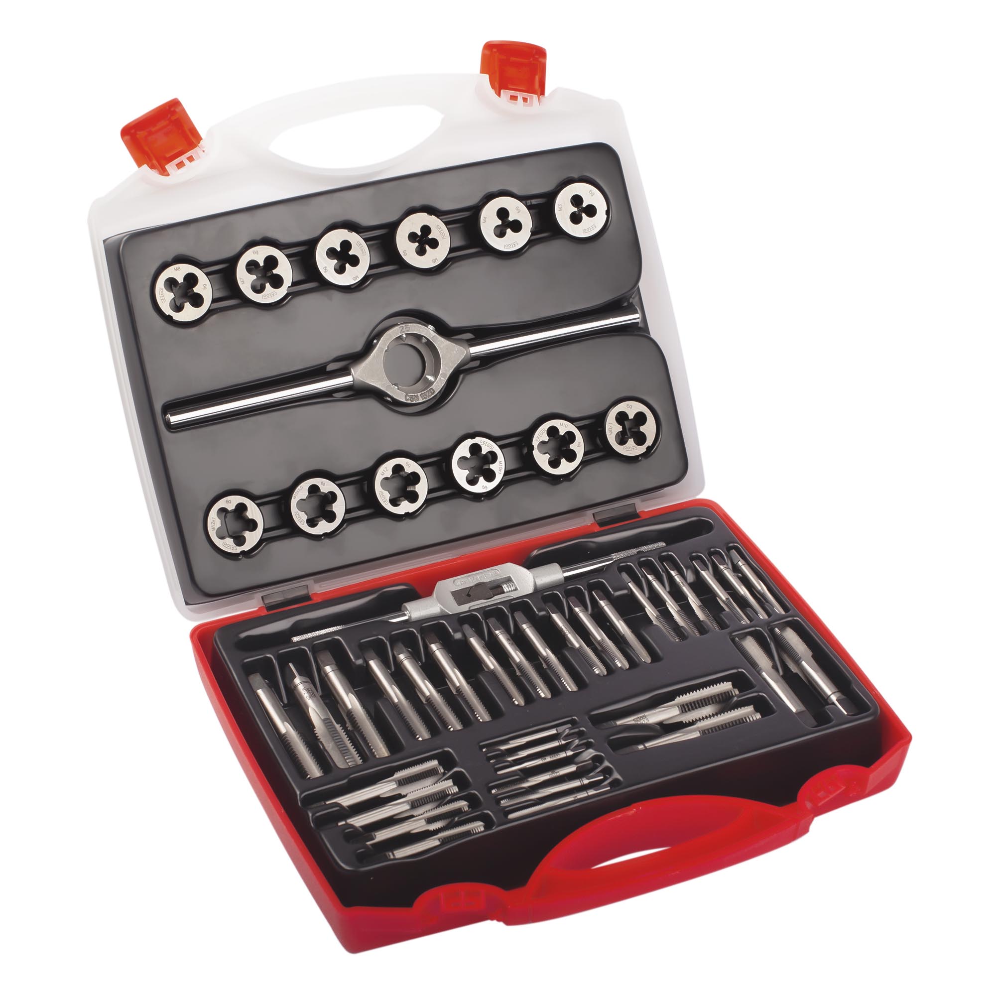 Набор метчиков и плашек Bucovice Tools MF3-MF12 HSS 46пр 360121