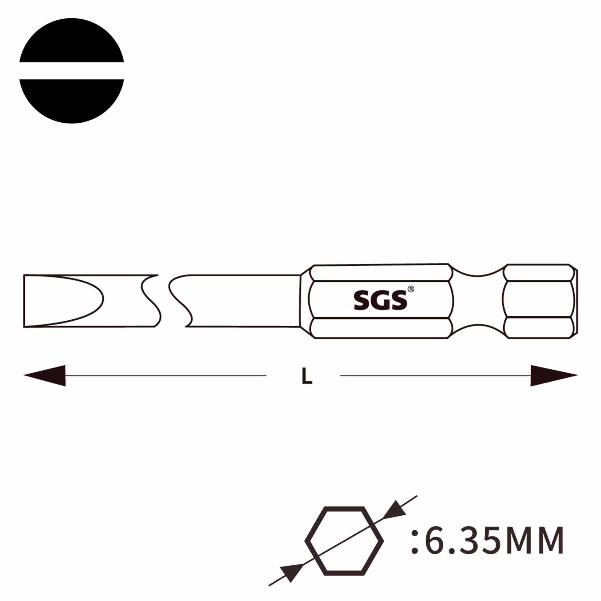 Бита шлицевая SGS SL2,5x0,4х110мм S2 1шт 63110-SL2.5