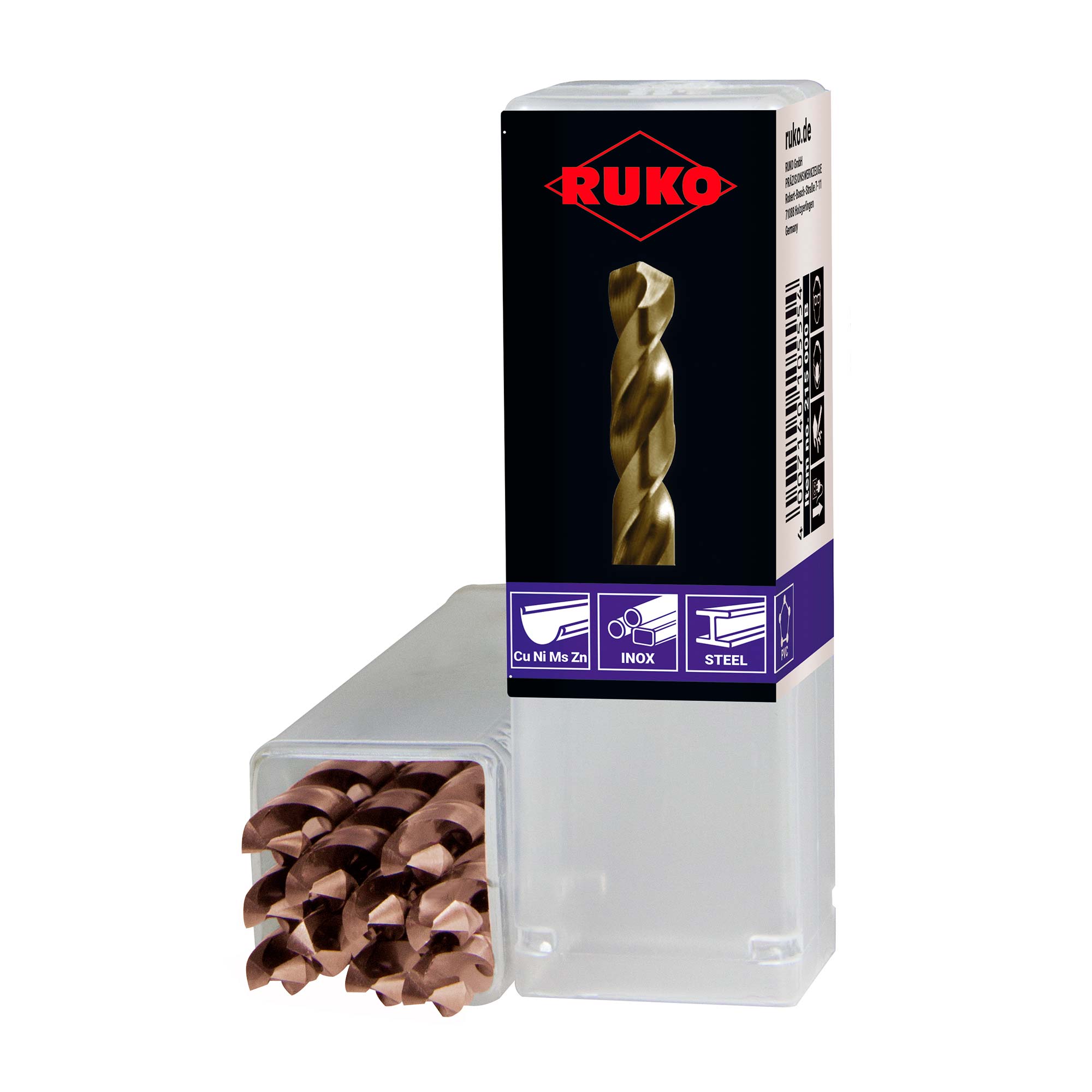 Сверло по металлу Ruko 6x93/57мм DIN338 HSSE-Co5 VA h8 5xD 130° 215060
