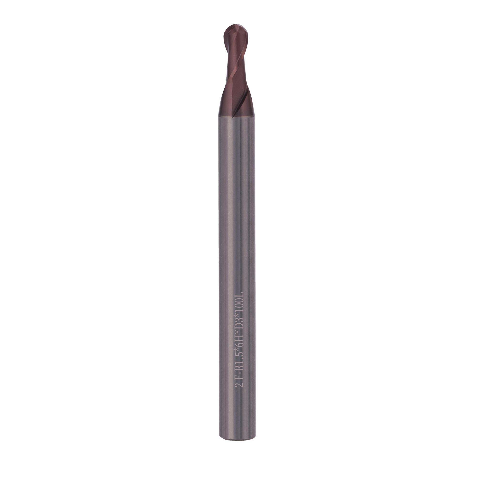 Фреза твердосплавная радиусная H-Tools 3,0x100/6мм d06 2z 55HRC P20 TiALN 19973-030