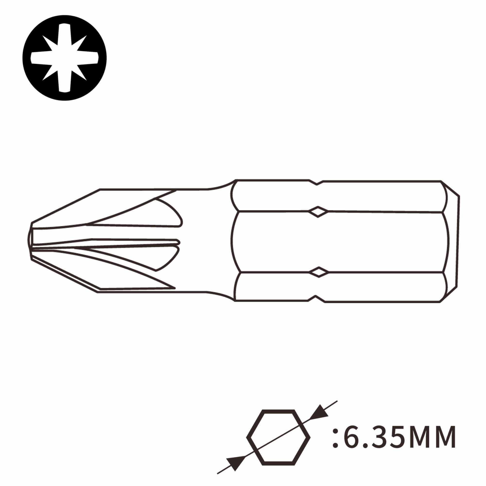 Бита SGS PZ4х50мм S2 1шт 6332-PZ4