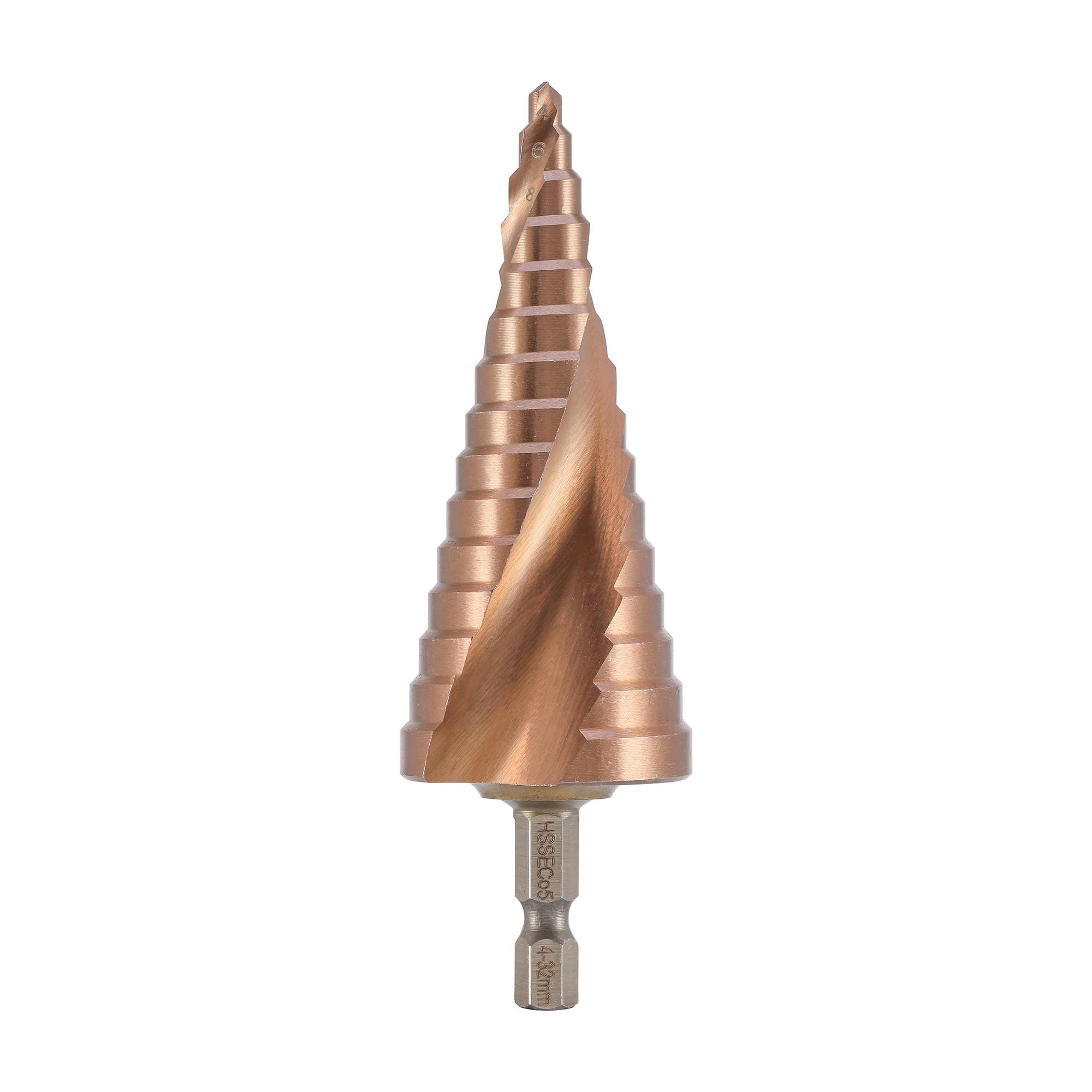 Сверло ступенчатое по металлу H-Tools 4-32мм HSSE-Co5 14ступ. хв. 6-гр 1/4" 101052EHT