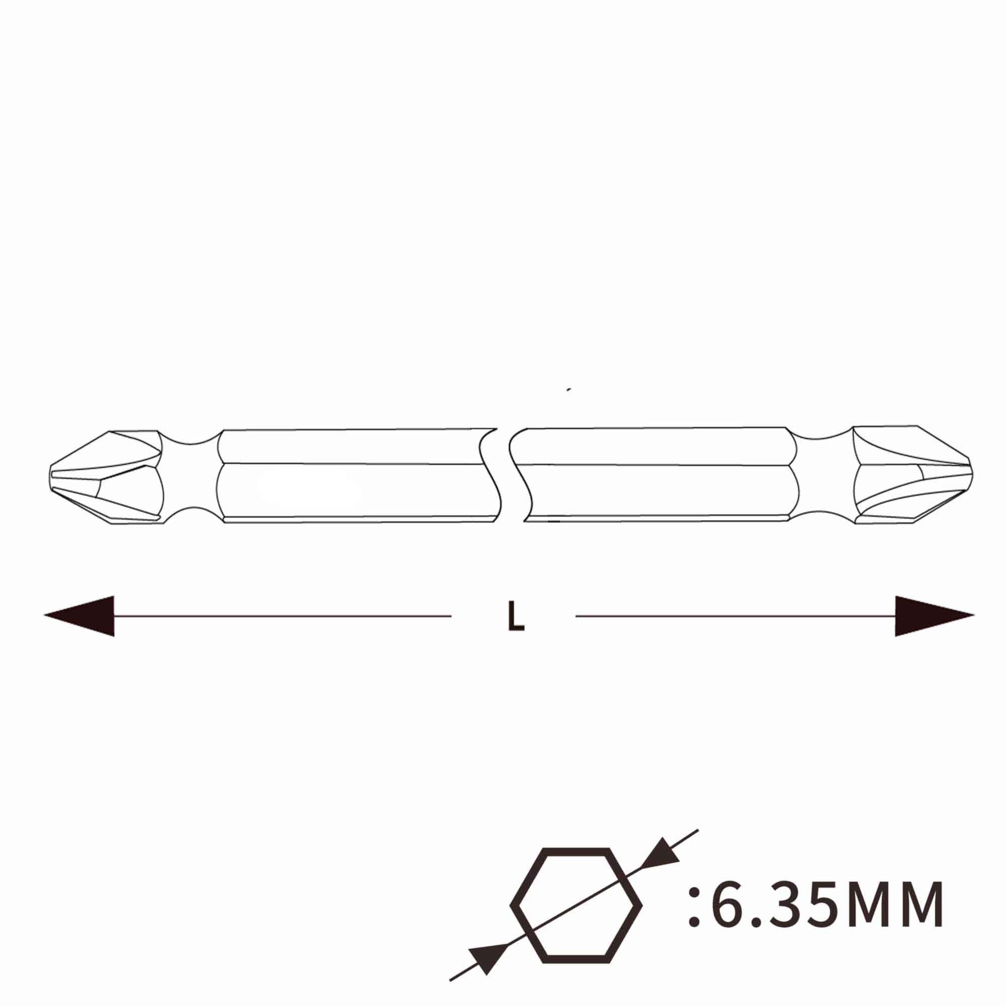 Бита двухсторонняя PH2/PН2 45мм Wera 851/23 05135705001 (K)