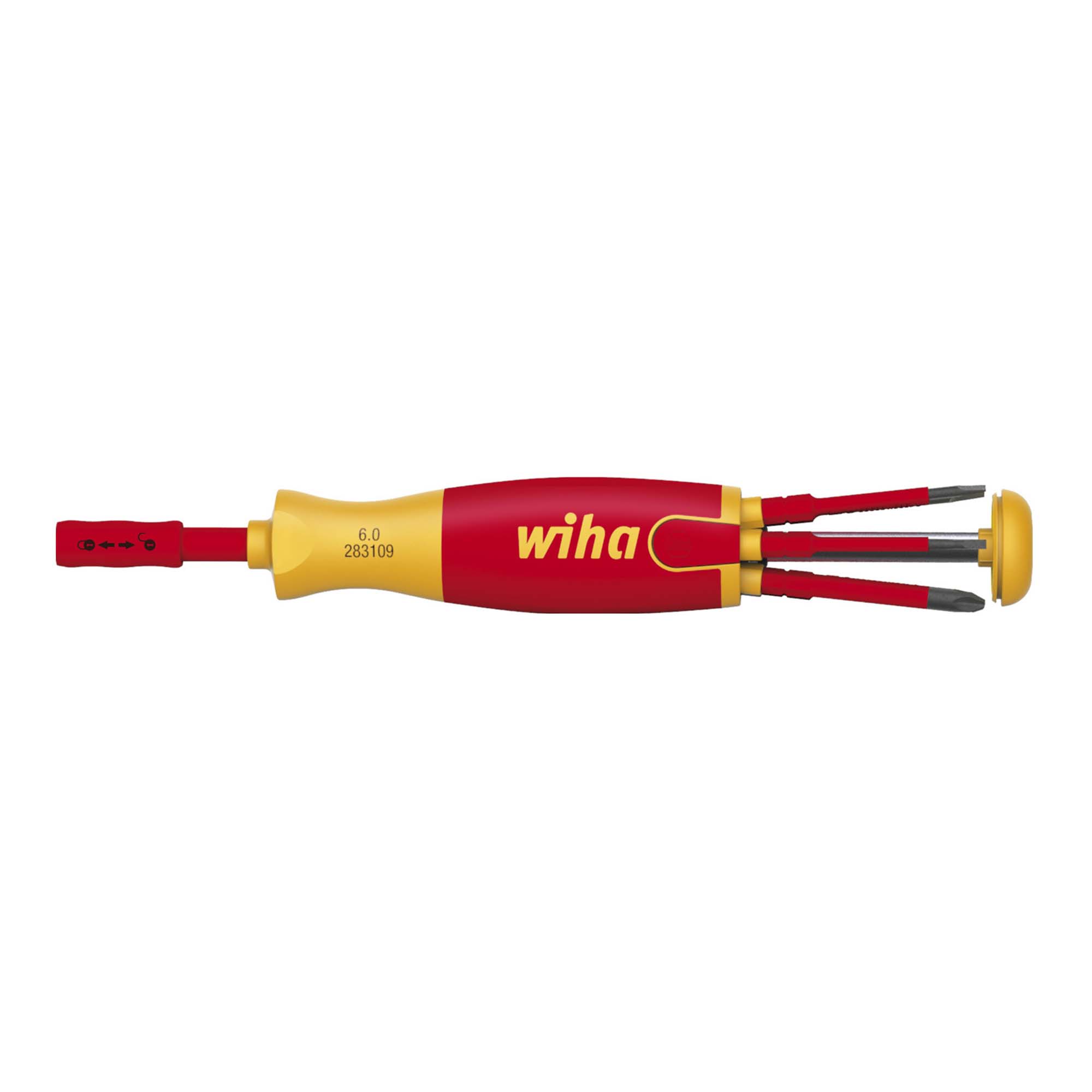 Отвертка диэлектрическая с набором бит LiftUP Electric 6шт Wiha 2831 38612 (SB)