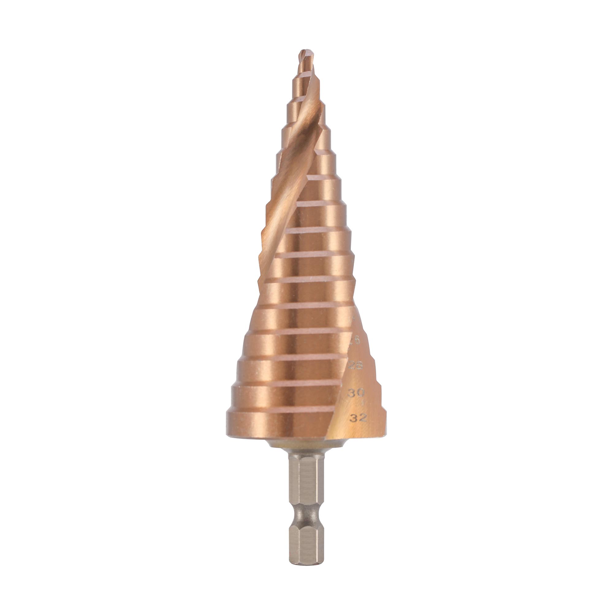 Сверло ступенчатое по металлу H-Tools 4-32мм HSSE-Co5 14ступ. хв. 6-гр 1/4" 101052EHT