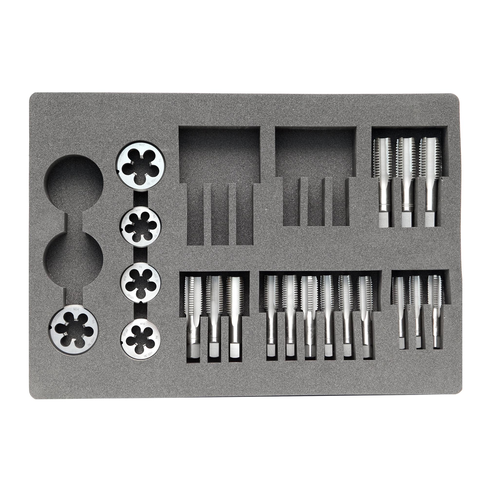 Набор метчиков и плашек Bucovice Tools M3-M24 HSS 61пр 340240