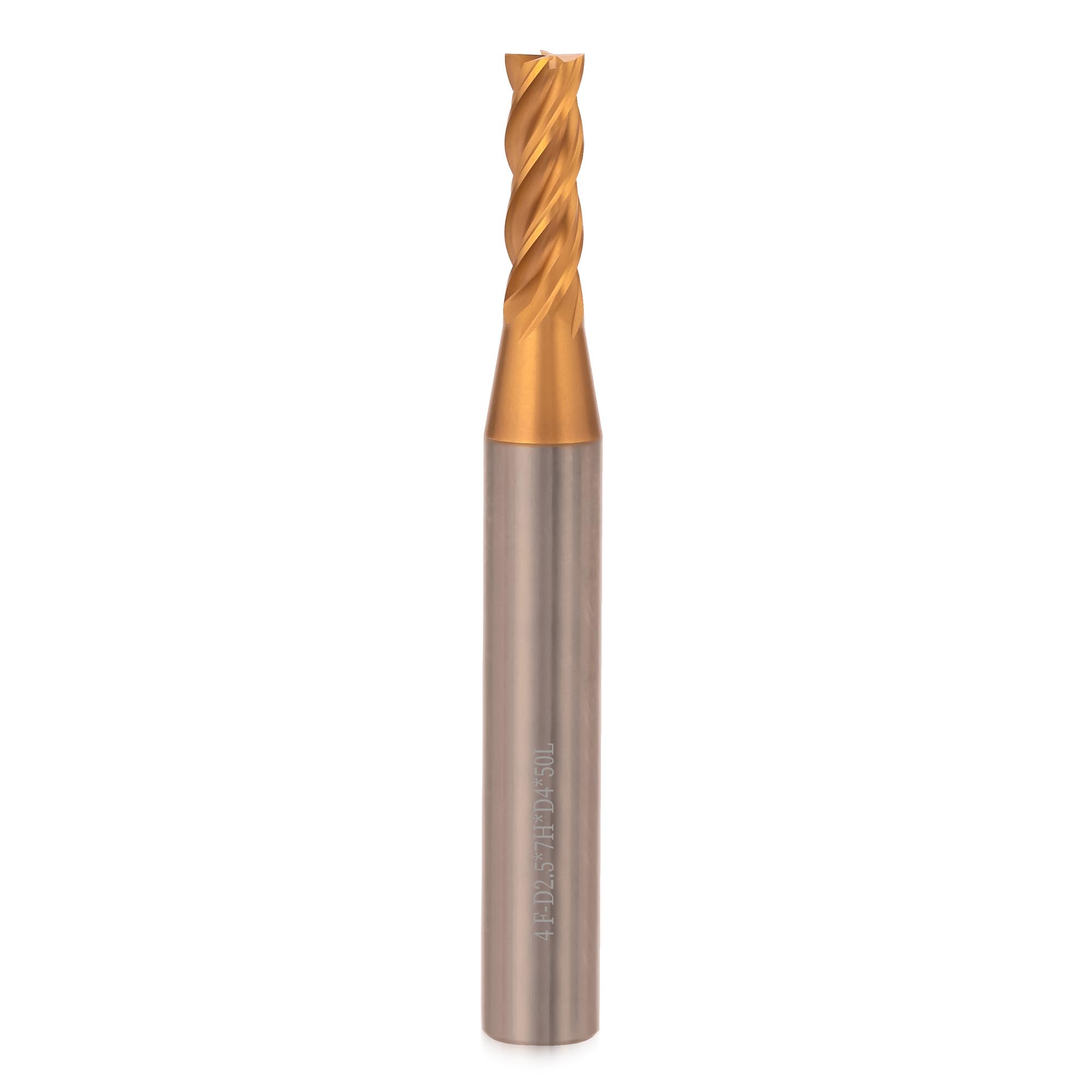 Фреза твердосплавная по металлу H-Tools 2,5x50/7мм d04 4z 60HRC P30 TiSiCrN 6804-025