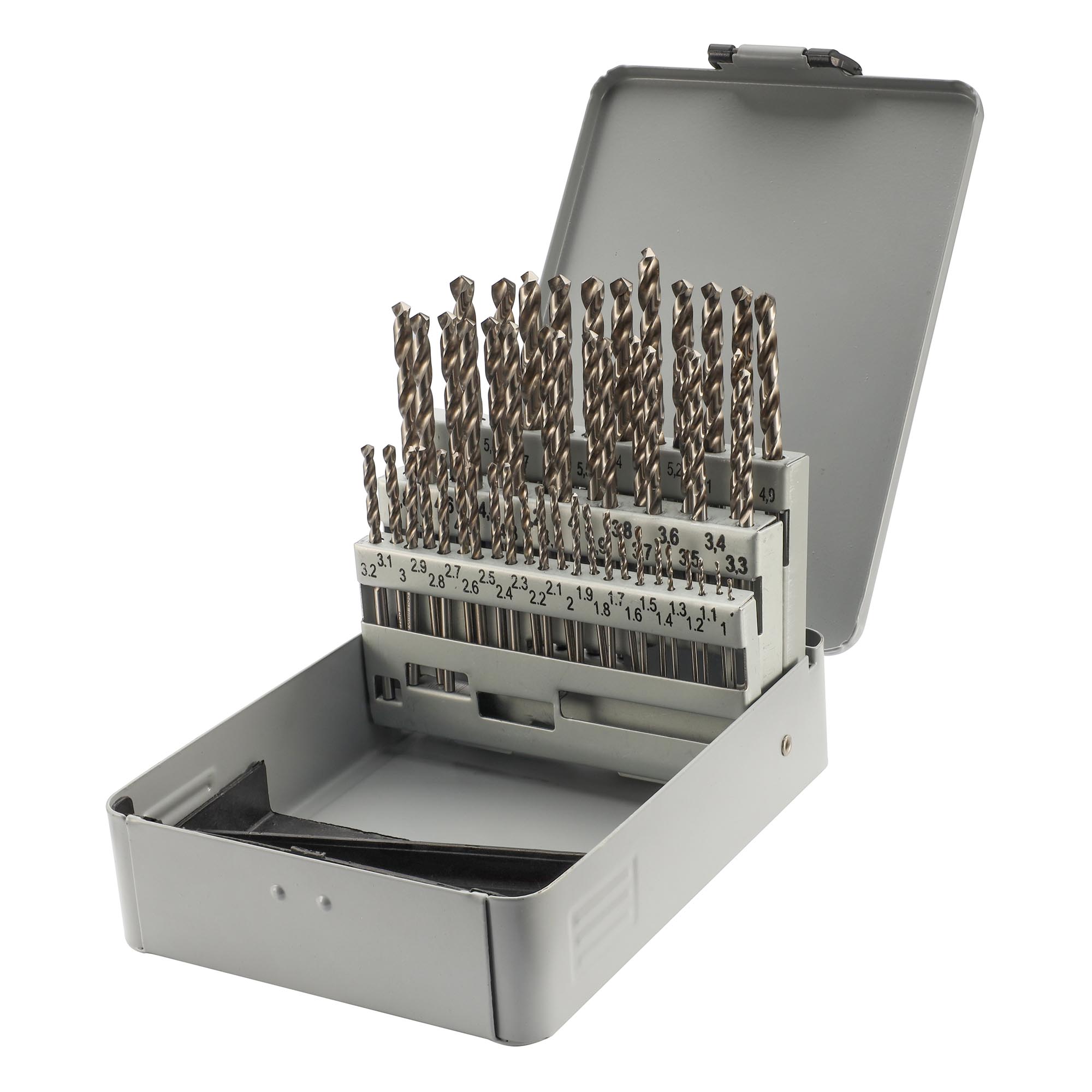 Набор сверл по металлу H-Tools 1-5,9мм 50шт HSS-G135° DIN338 08343400