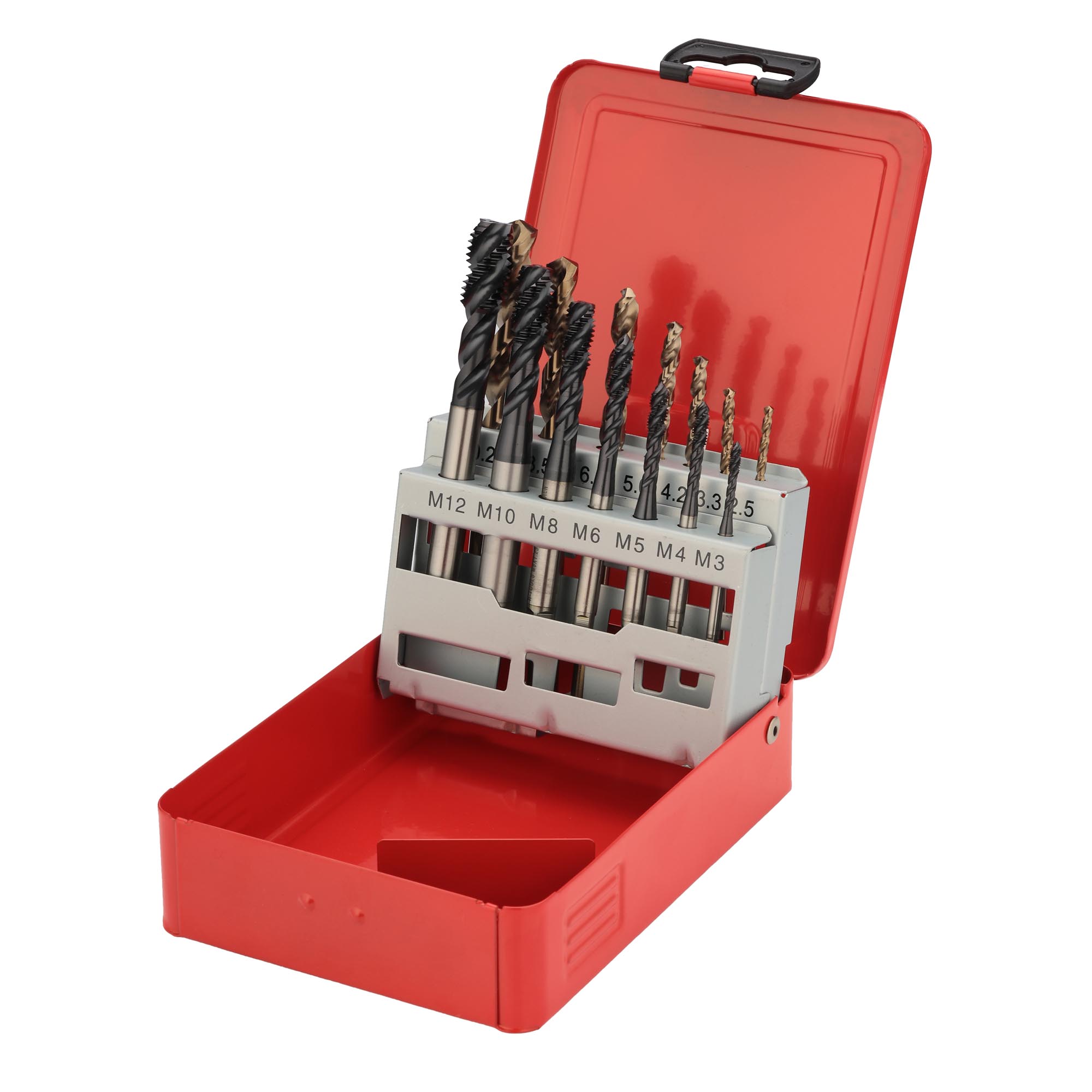 Набор машинных метчиков H-Tools M3-M12 HSSE-TiALN DIN371/376 14пр 245052FHT