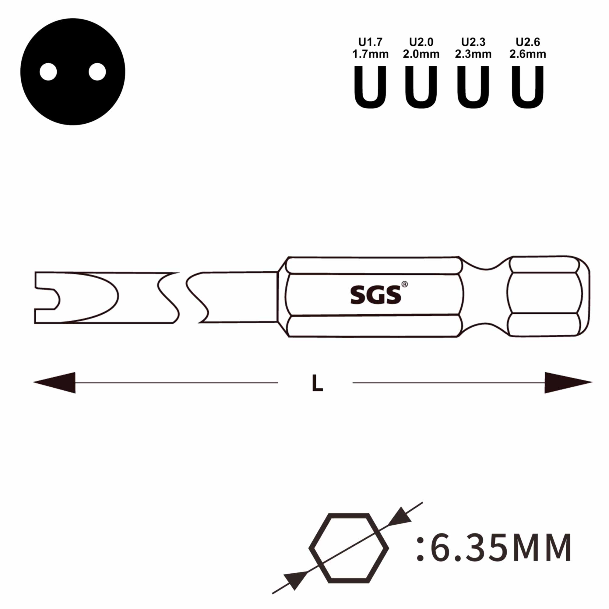 Бита SGS Spanner SP2,0х50мм S2 1шт 6350-U2.0