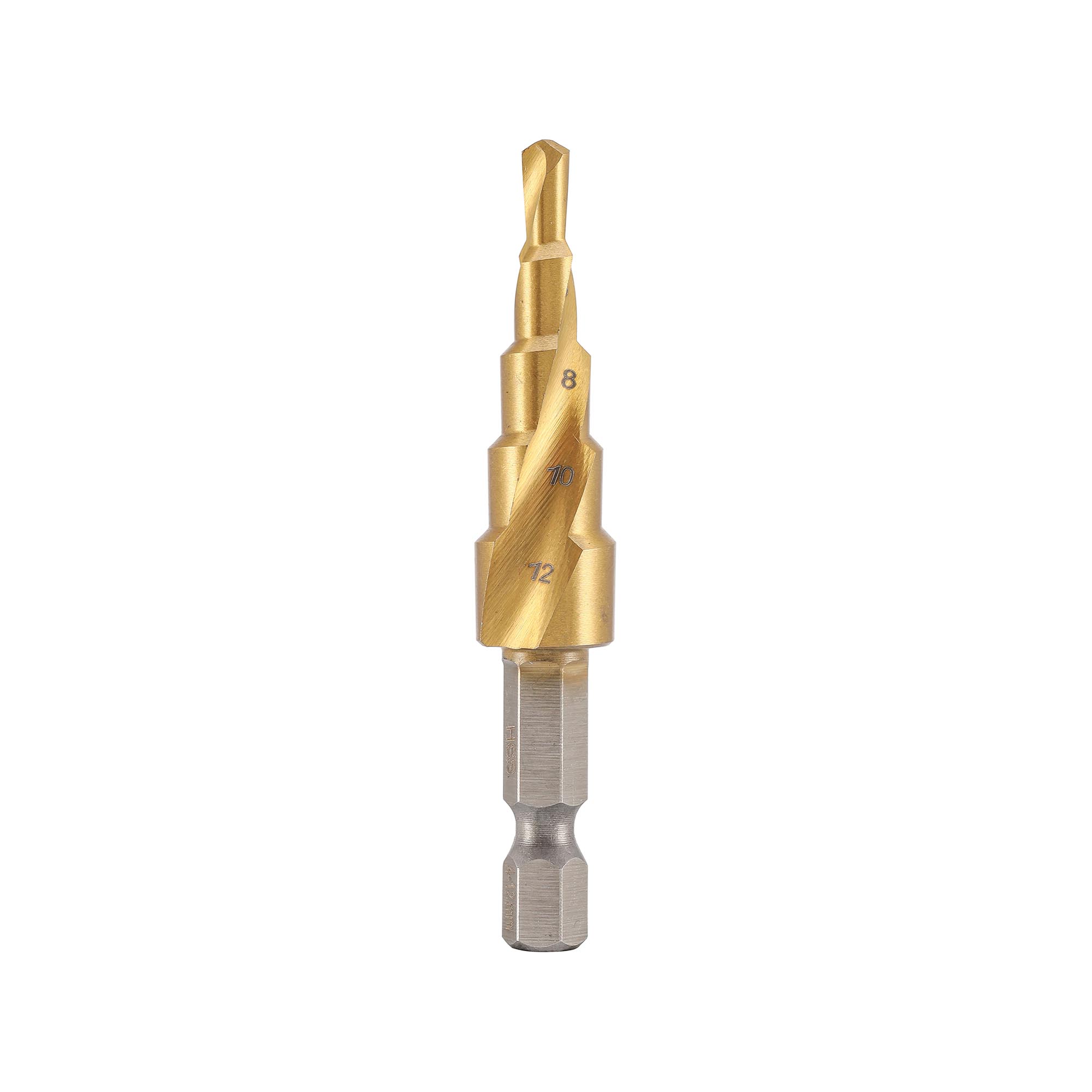 Сверло ступенчатое по металлу H-Tools 4-12мм HSS-G 9ступ. L=65мм хв. 6-гр 1/4" 101050-9TX