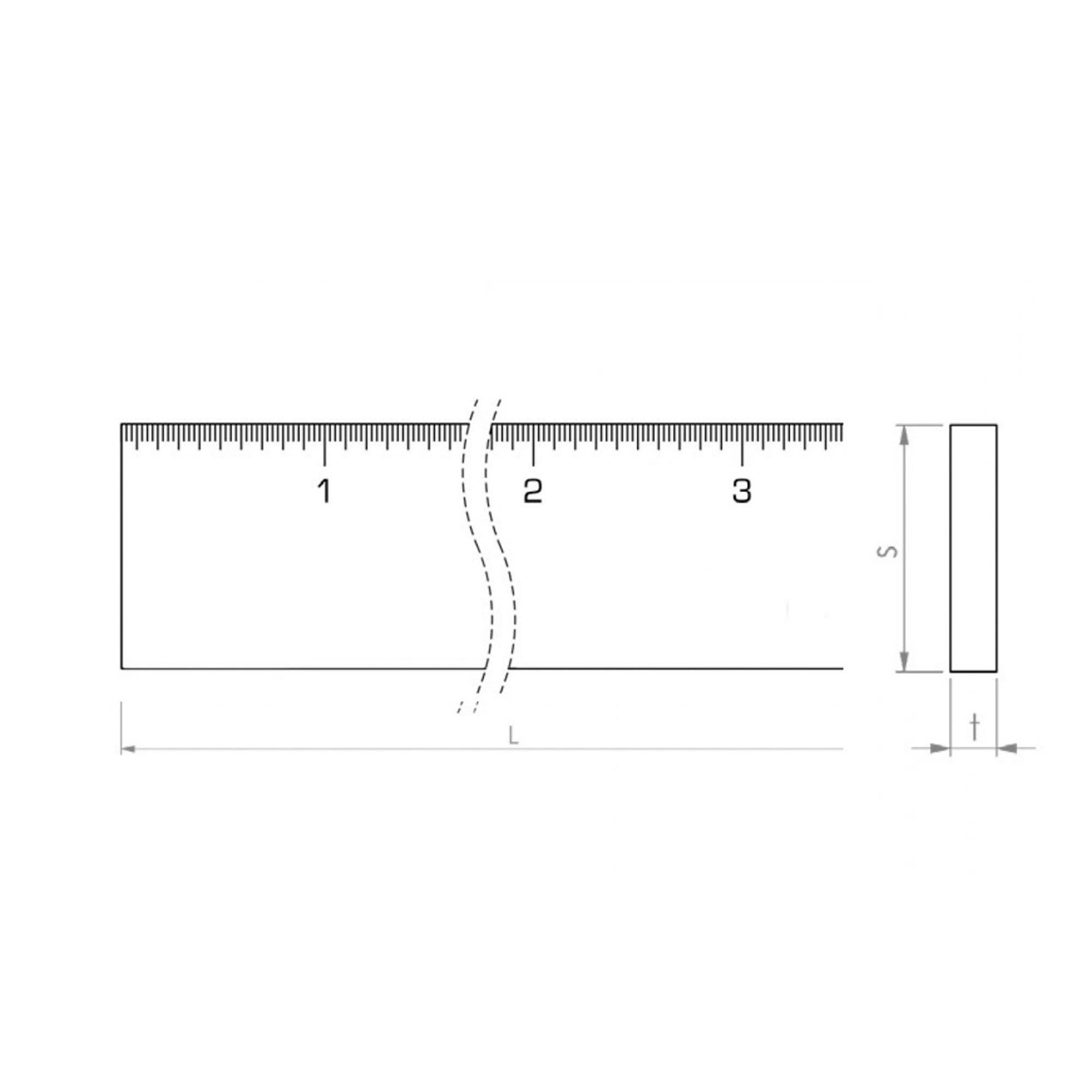 Линейка дюймовая из нерж. Стали Kinex K-met 24"х25х5,0мм DIN866B 1012-07-024