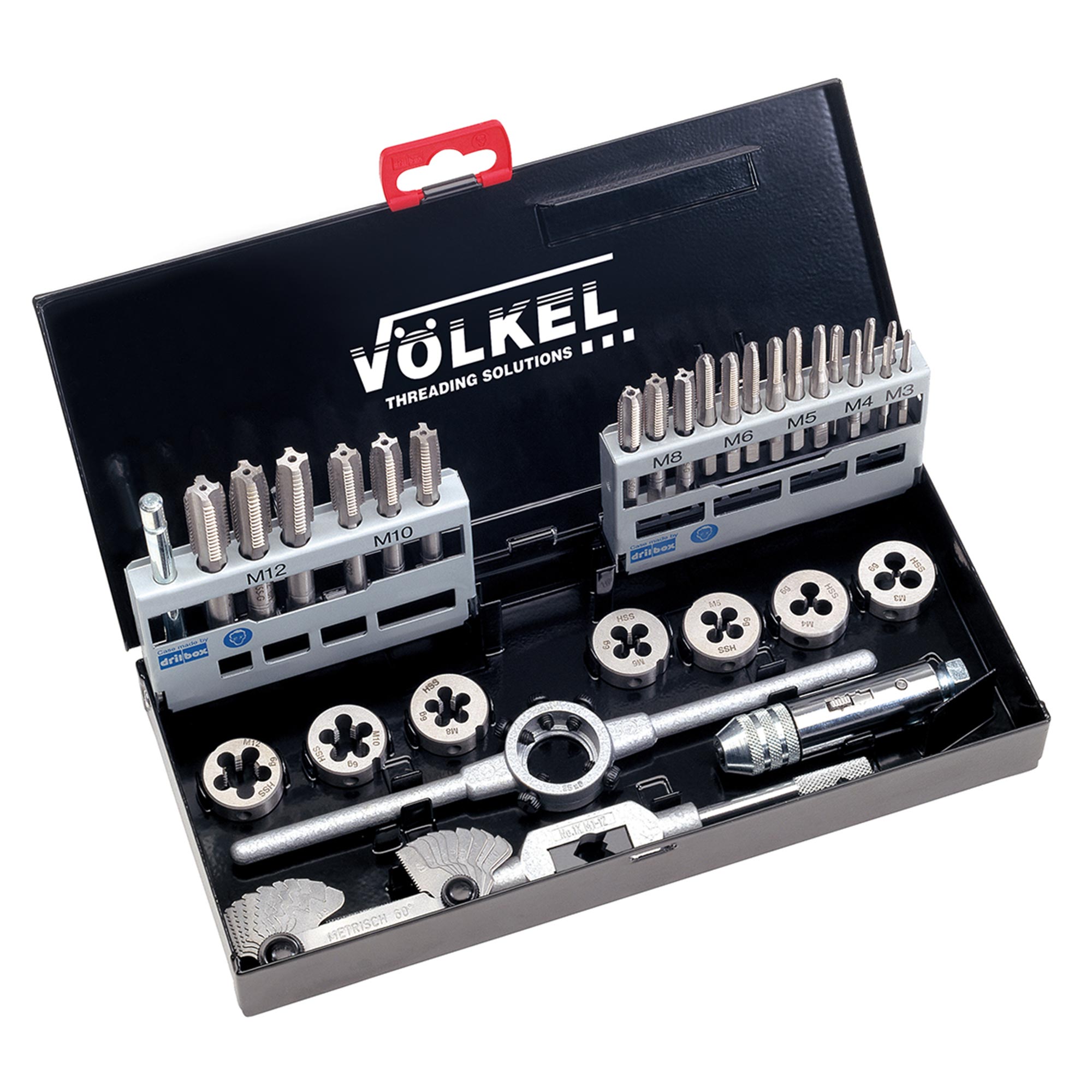 Набор метчиков и плашек Volkel M3-M12 HSS-G 31пр 49505